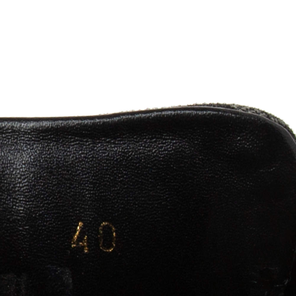 Pre Owned Louis Vuitton Black Leather and Monogram Canvas Low Top Sneakers Size 40