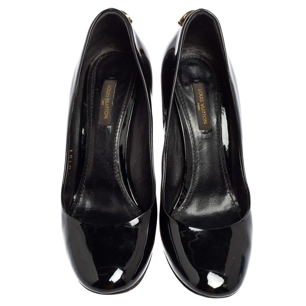 Louis Vuitton Black Patent Leather Lock It Pumps Size 37 Louis Vuitton