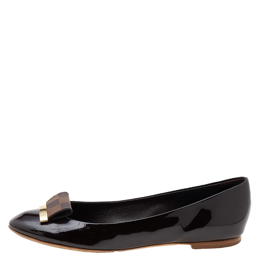 Louis Vuitton Blossom Slingback Flat Ballerina BLACK. Size 38.0