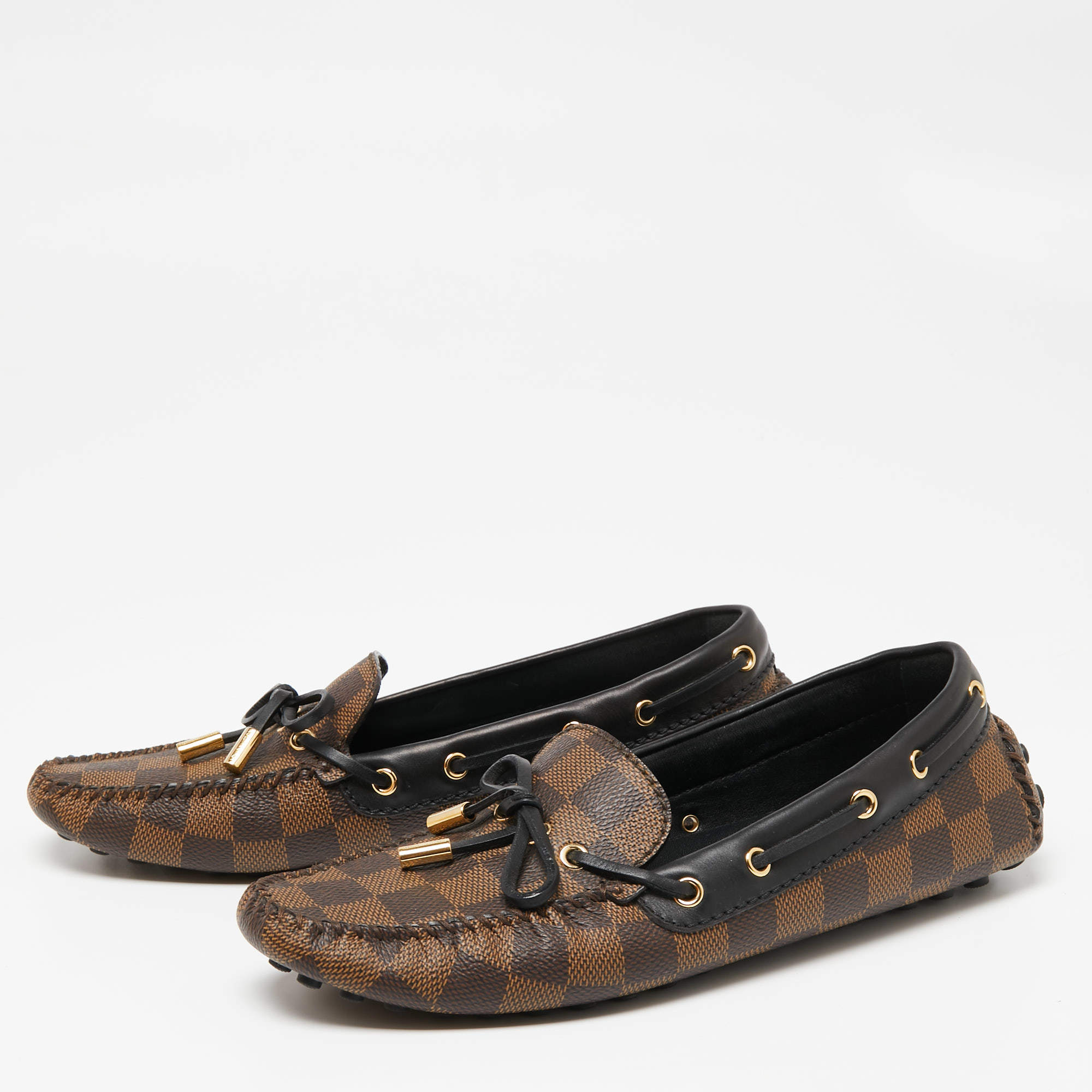 Louis Vuitton Brown Monogram Embossed Gloria Flat Loafer 36.5