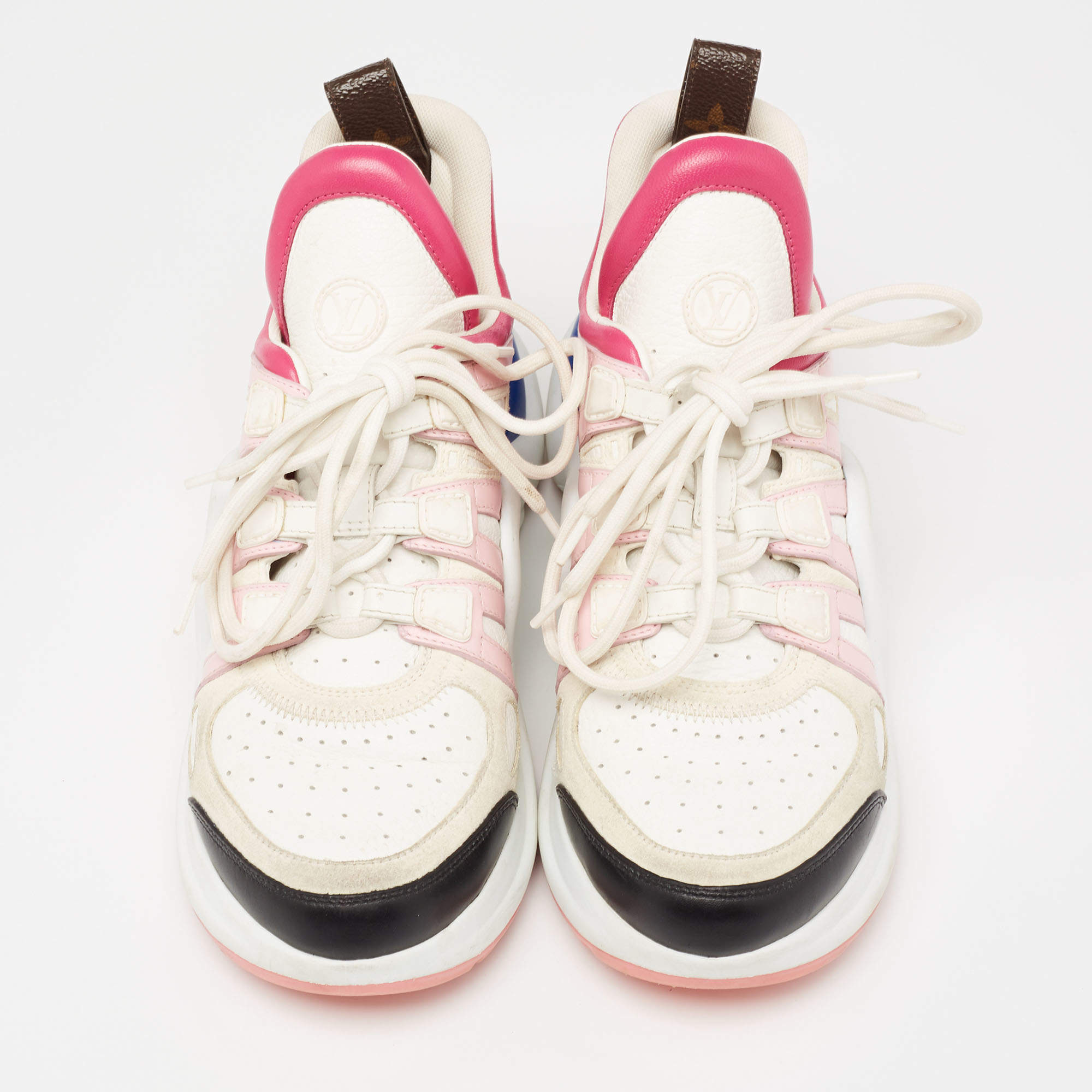 Louis Vuitton Multicolor Leather Canvas Archlight Lace Up Sneakers Size 38  at 1stDibs