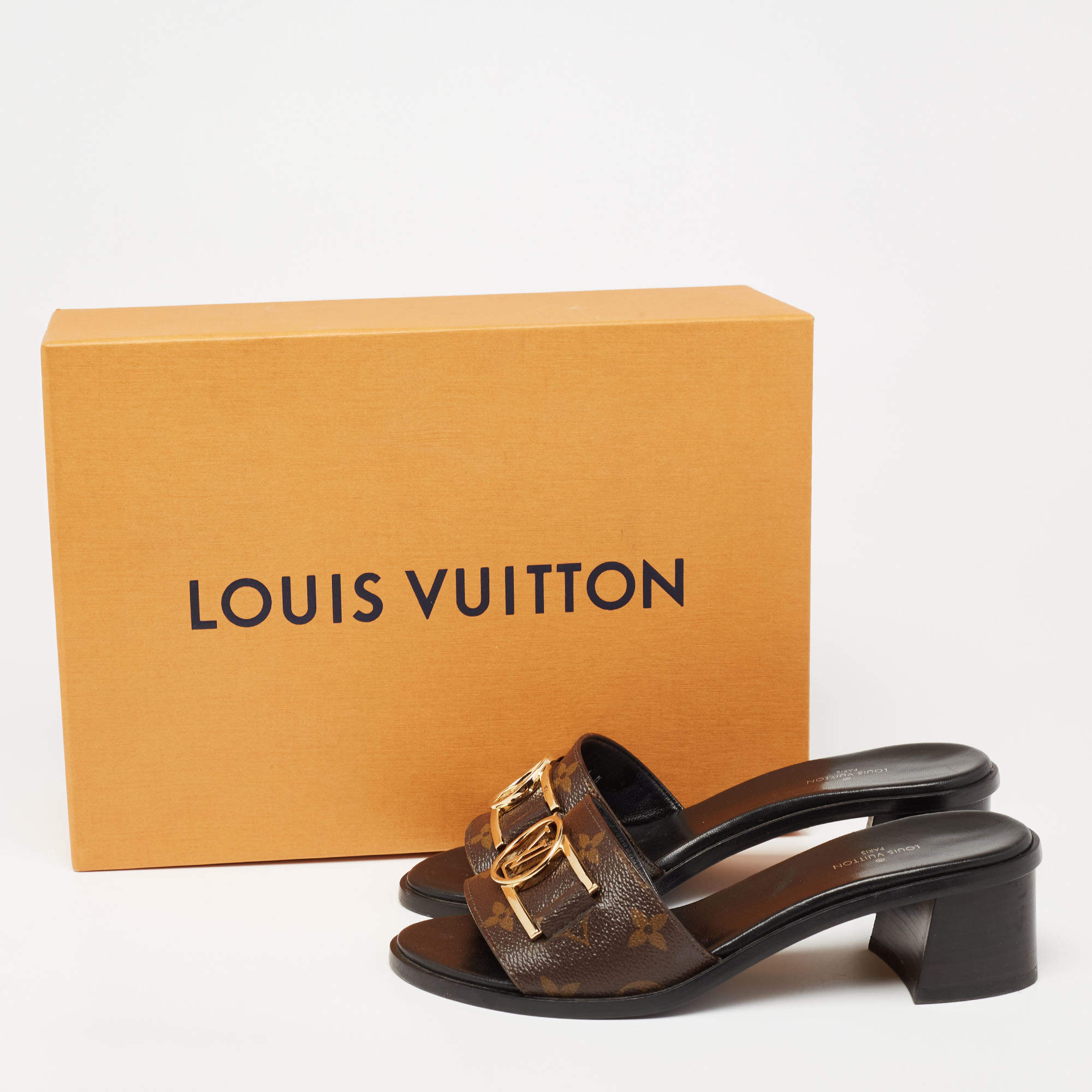 Louis Vuitton Brown Monogram Canvas Lock It Sandals Size 36 Louis Vuitton