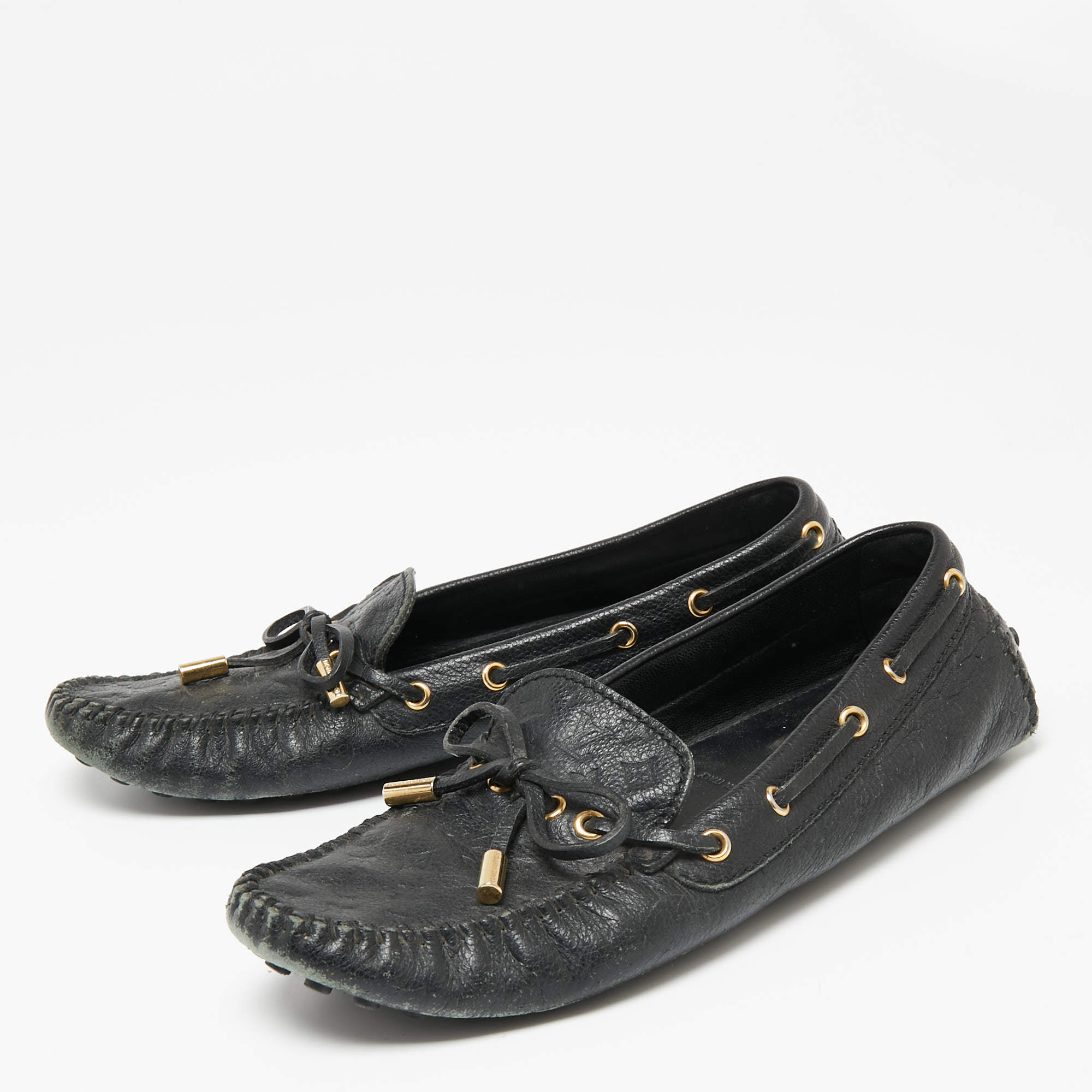 Louis Vuitton Black Empreinte Leather Stellar High Top Sneakers Size 37.5