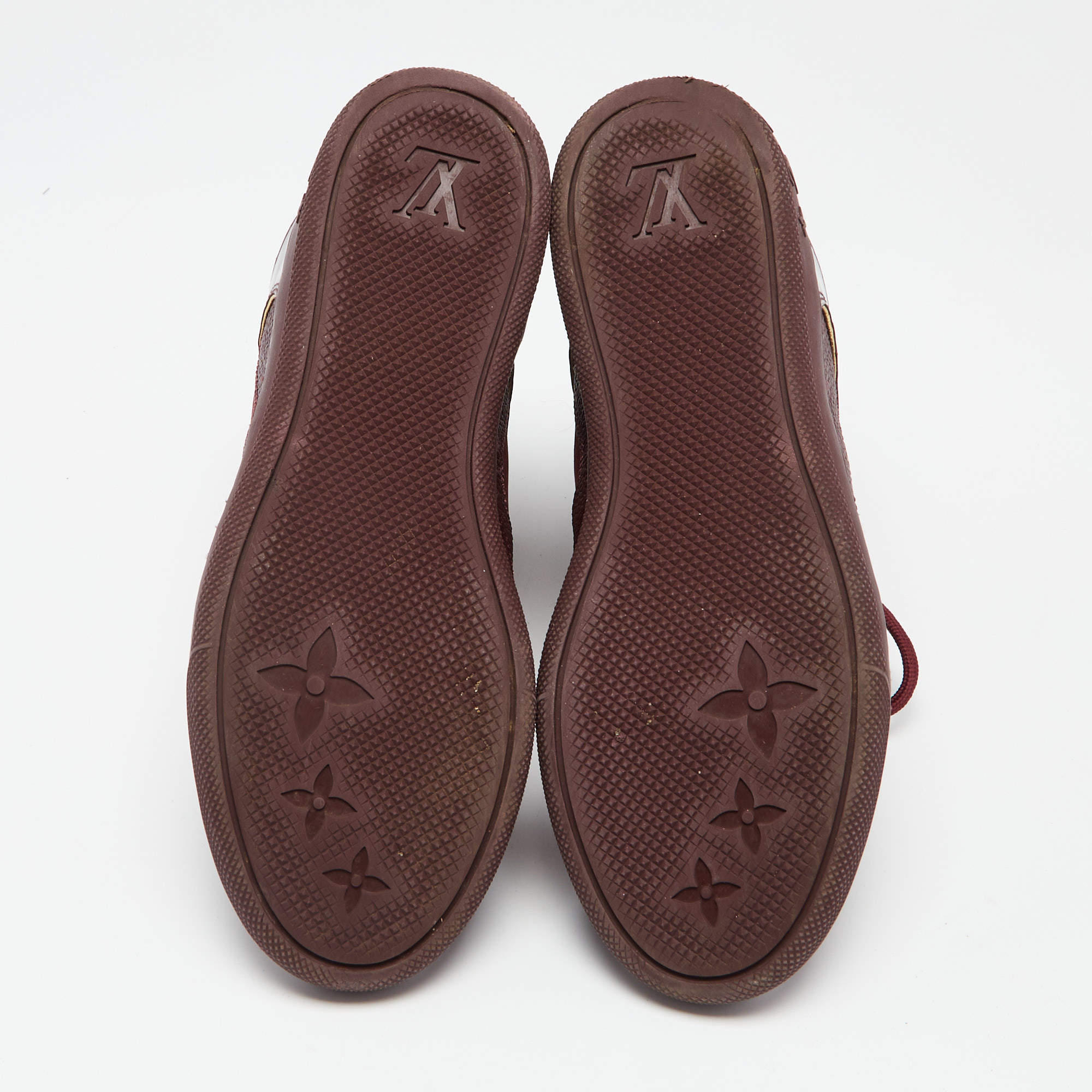 Louis Vuitton Burgundy Leather And Monogram Suede Millenium Sneakers Size  36.5 Louis Vuitton | The Luxury Closet