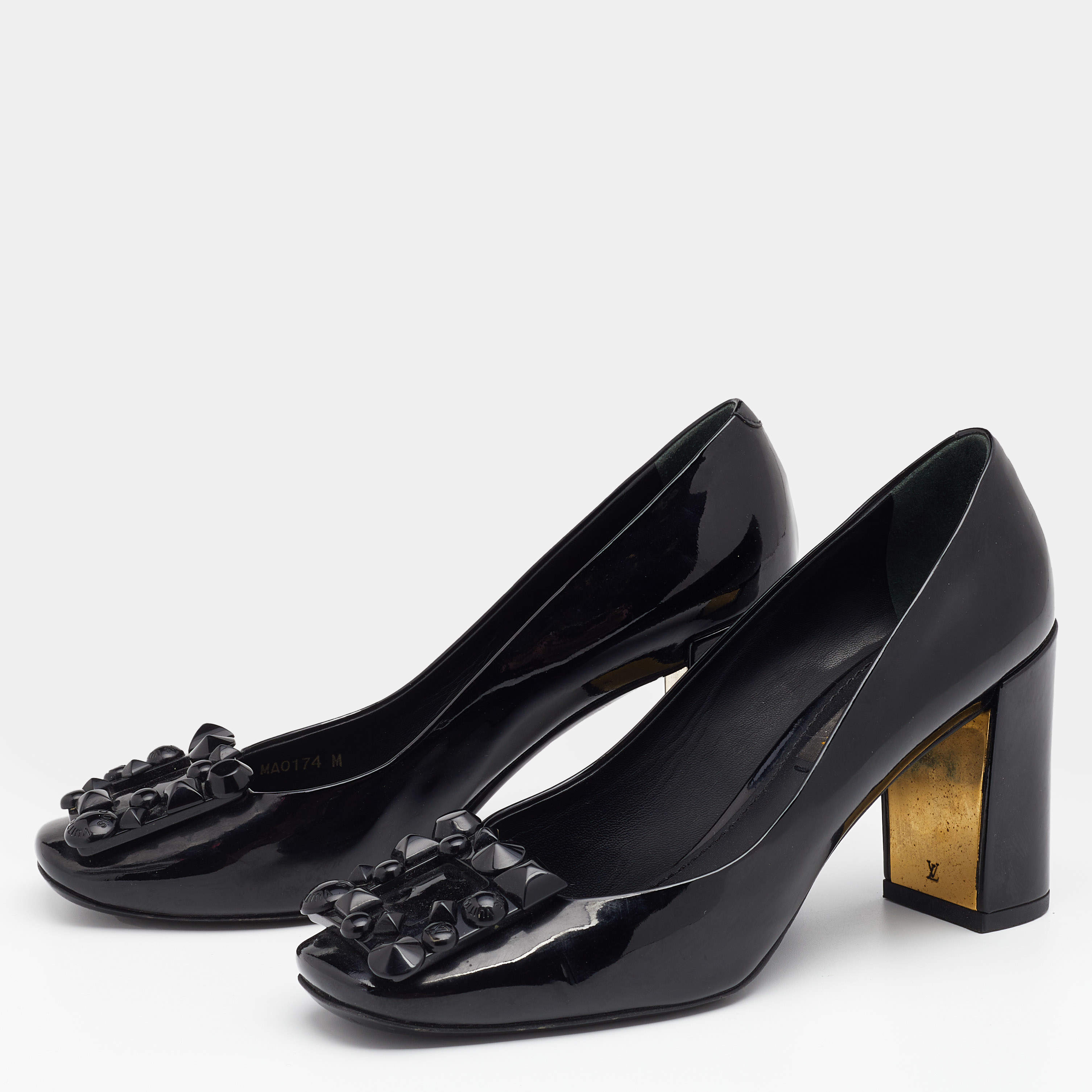 shoes, louis vuitton, heels, black heels, cleated sole - Wheretoget