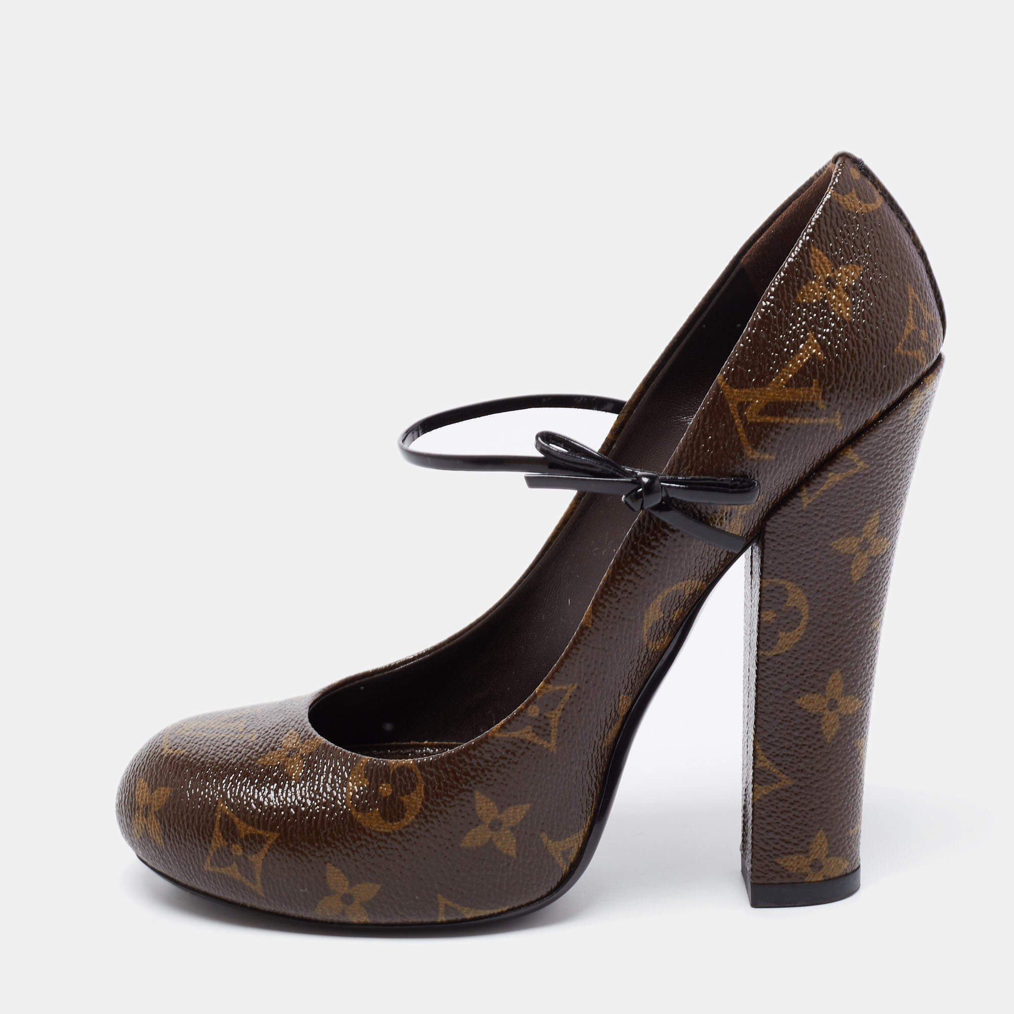 Louis Vuitton Brown Monogram Canvas Mary Jane Pumps Cloth ref