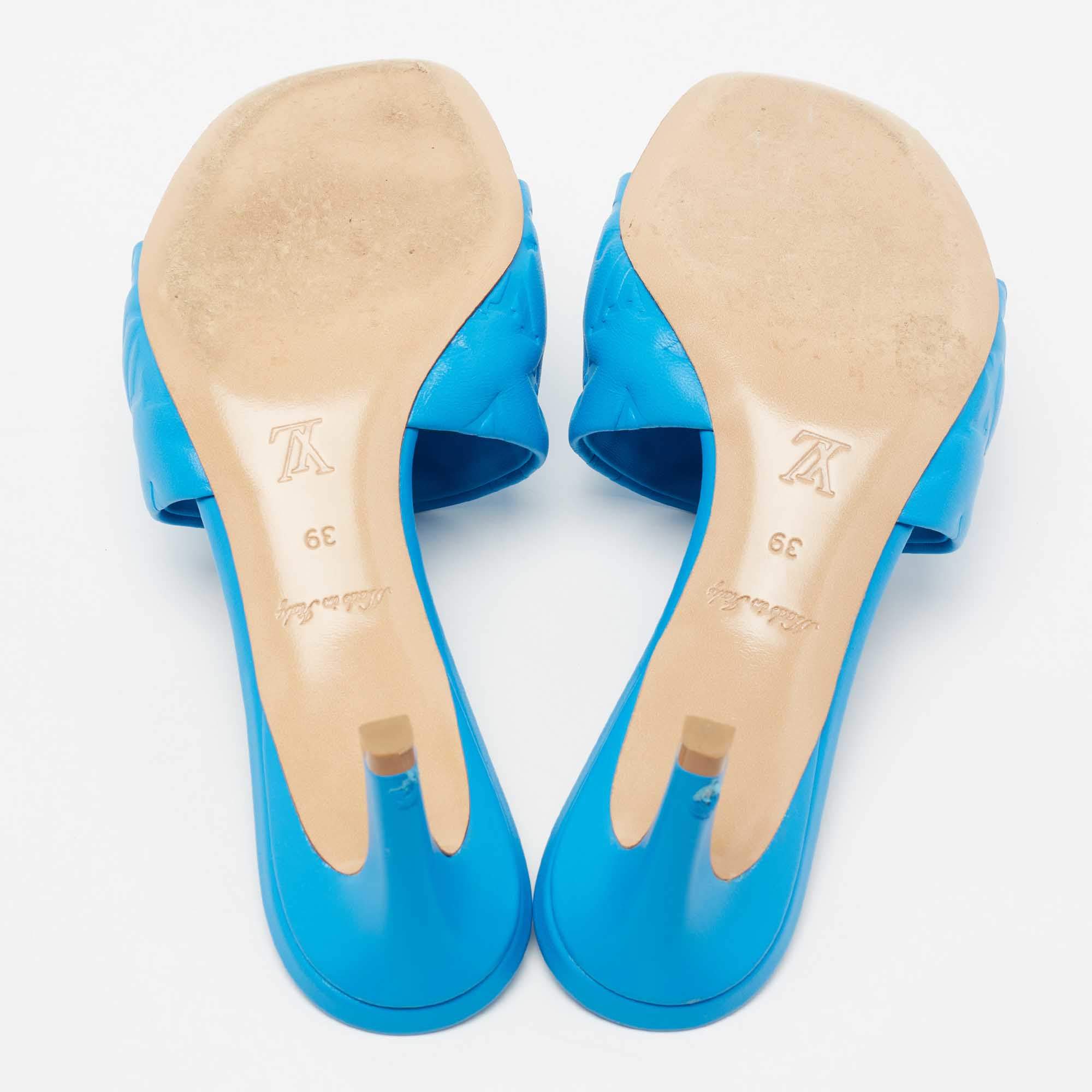Leather sandal Louis Vuitton Blue size 36 EU in Leather - 34668057