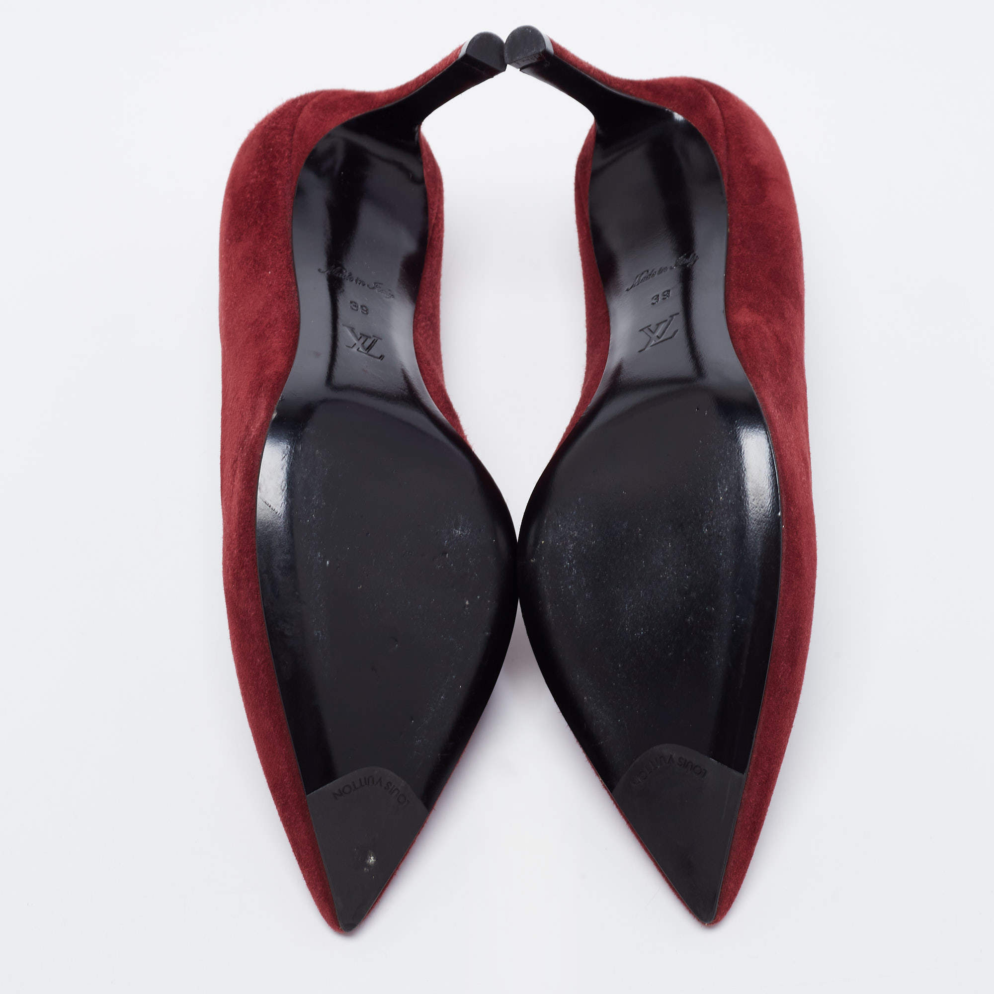 Louis Vuitton Dark Red Suede Heartbreaker Pointed Toe Pumps Size 39 Louis  Vuitton