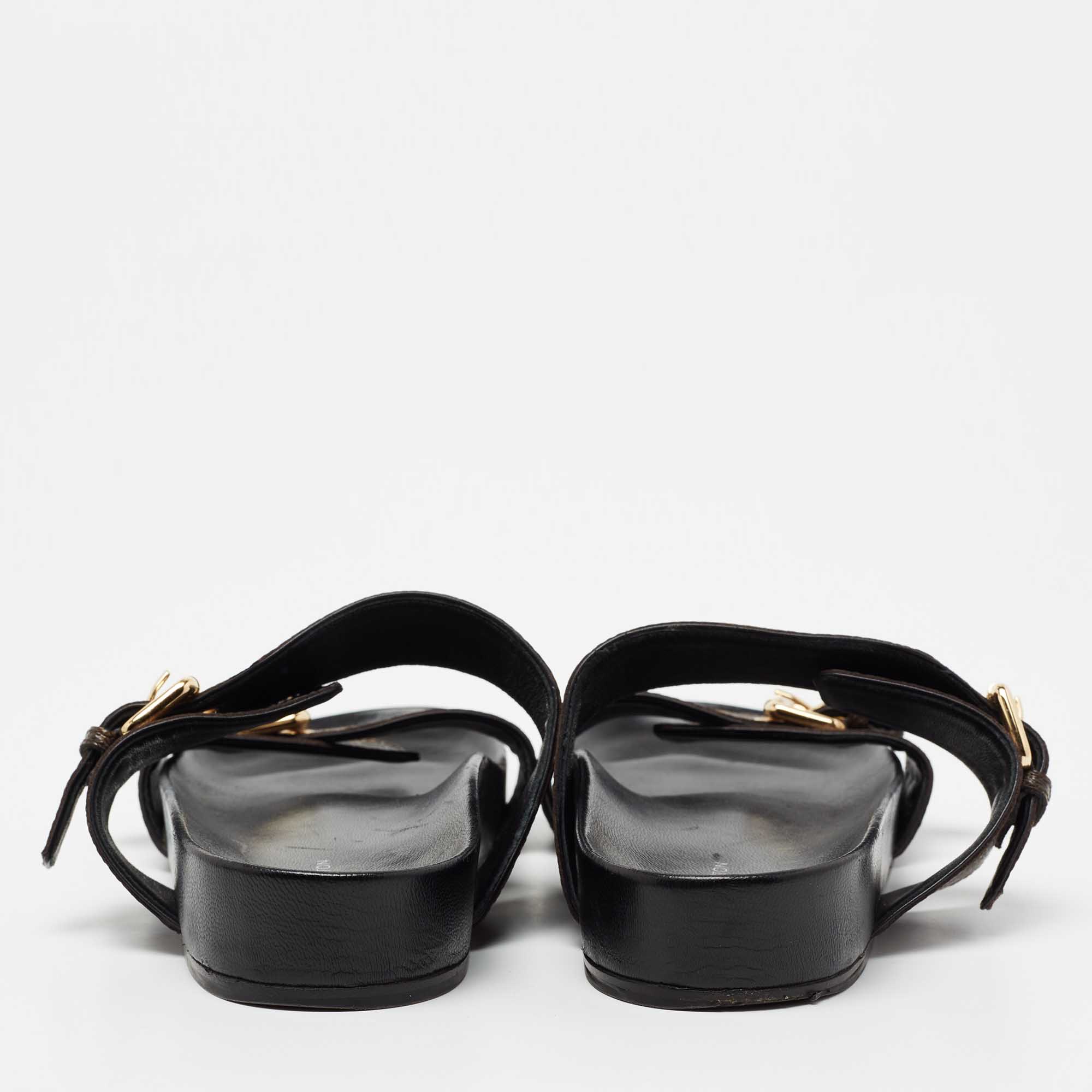 Louis Vuitton Black Monogram Bom Dia Flat Mule 38 – The Closet