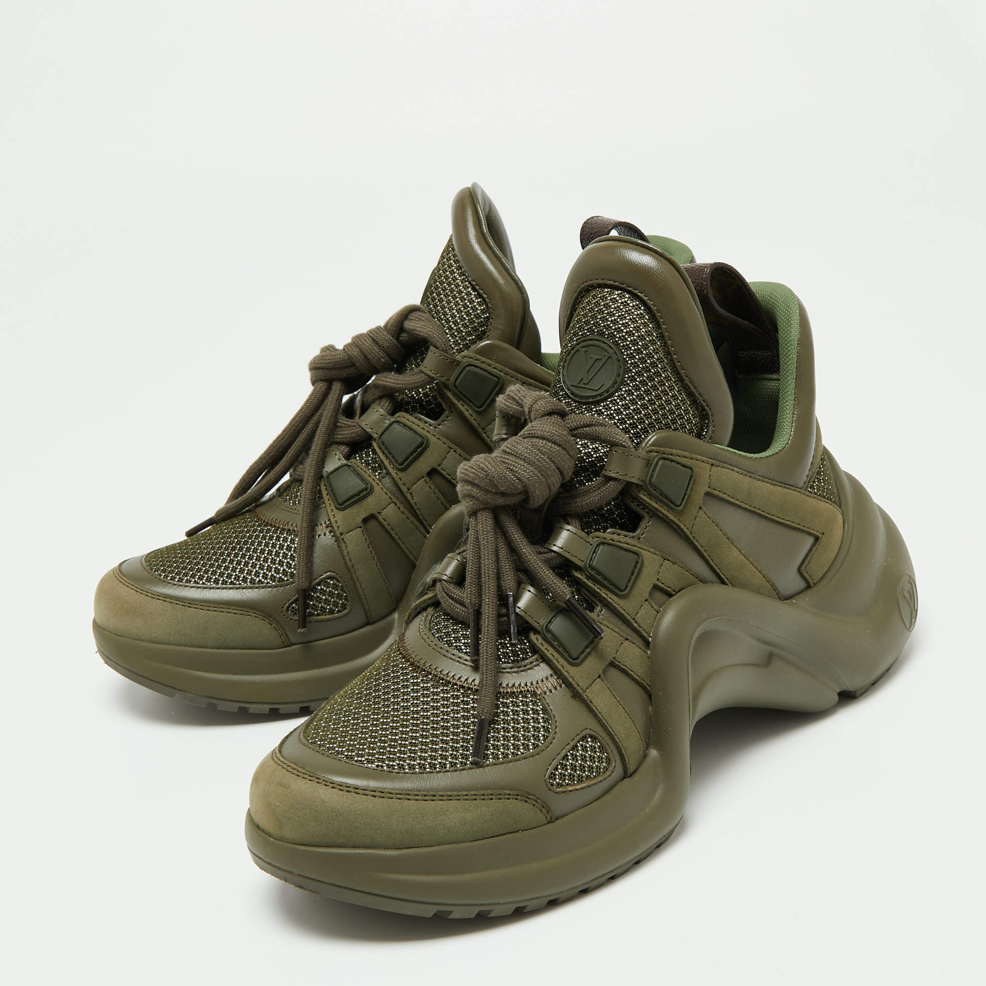 Louis Vuitton Olive Green Mesh and Leather Archlight Sneakers Size 38.5  Louis Vuitton | The Luxury Closet