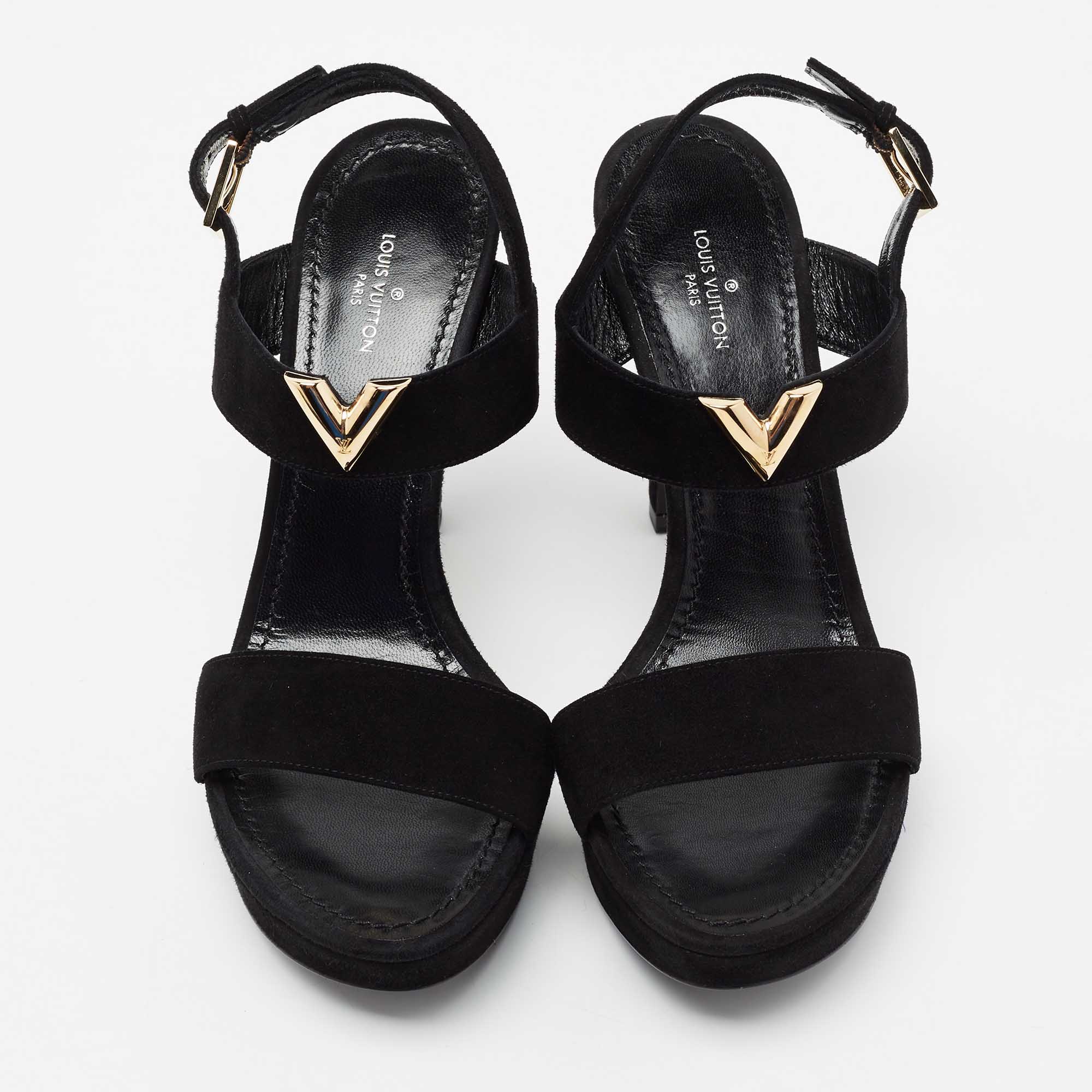 Louis Vuitton Black Leather Horizon Platform Sandals Size 37 Louis Vuitton  | The Luxury Closet
