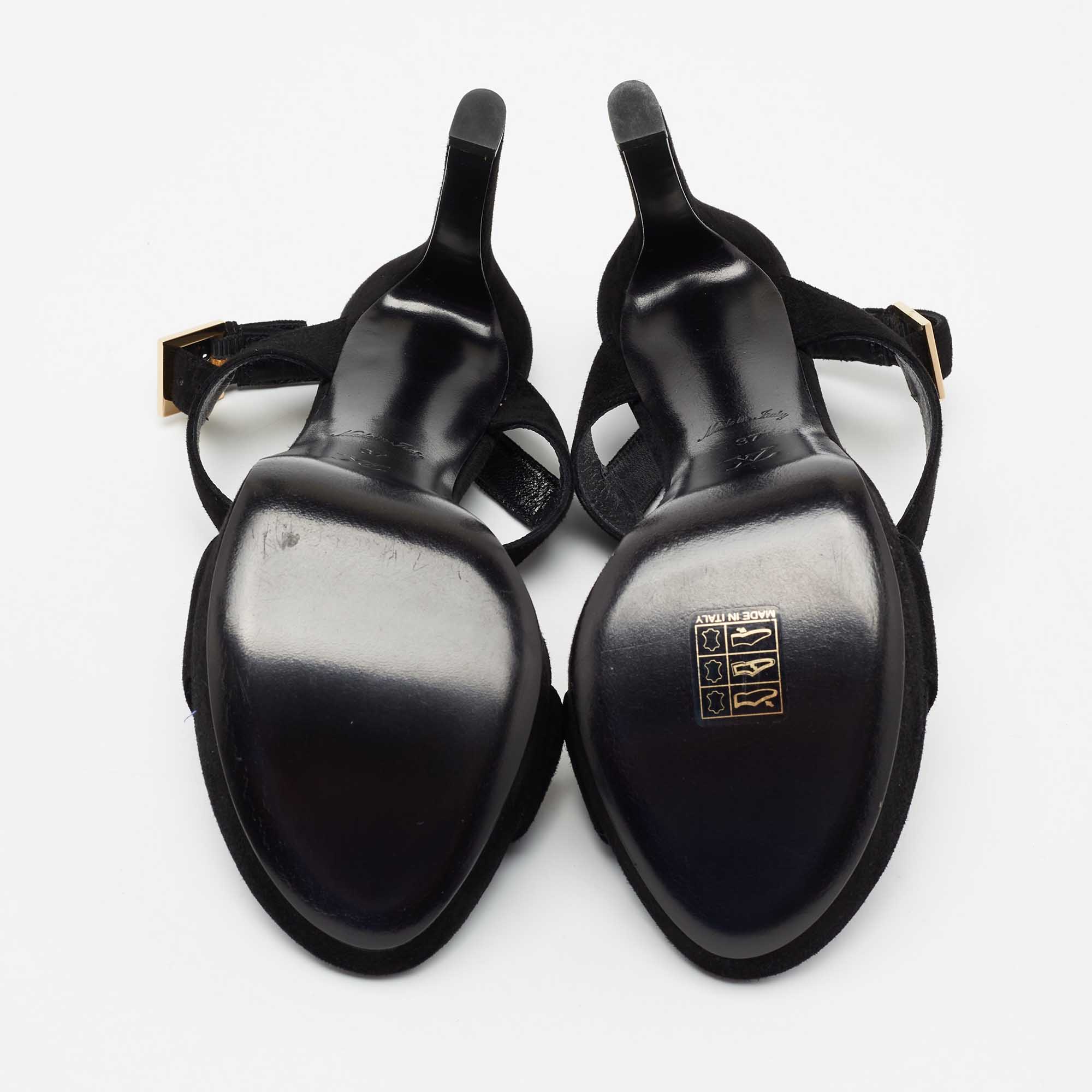 Cloth sandals Louis Vuitton Black size 37 EU in Cloth - 34468145