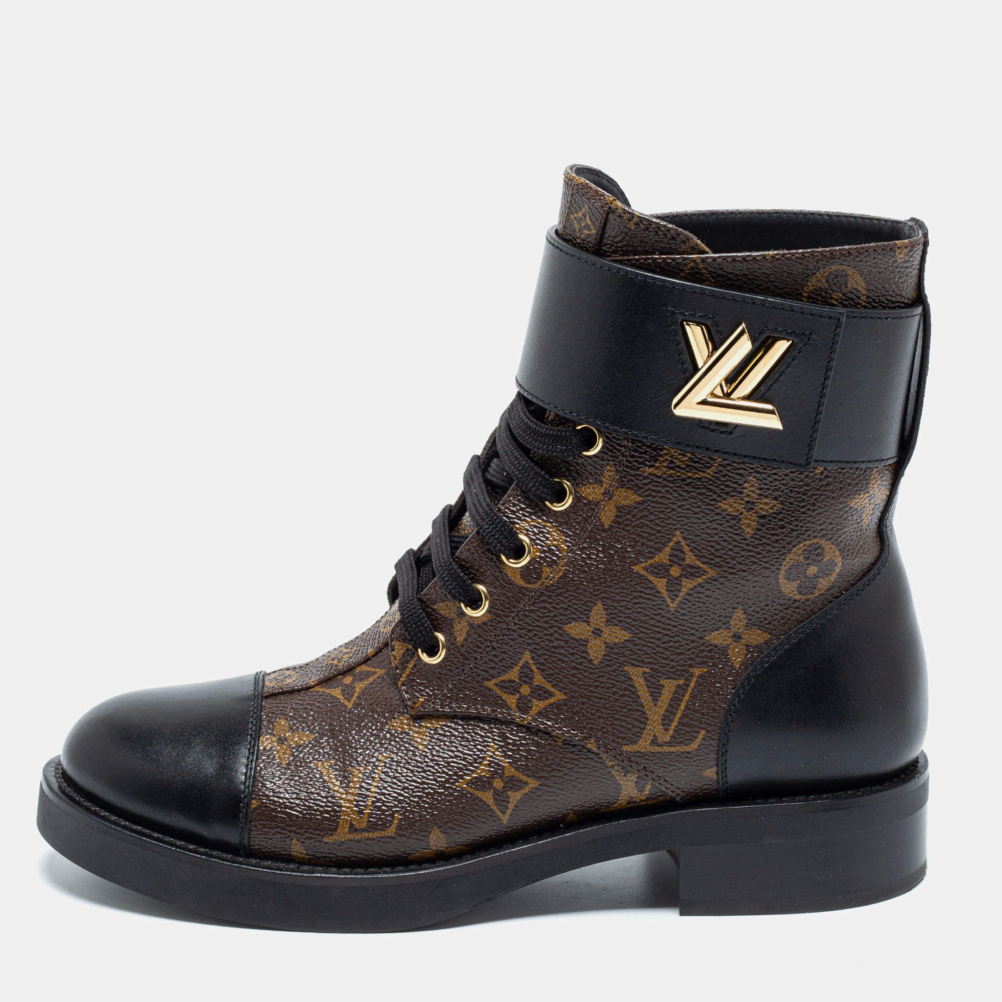 Louis Vuitton Black/Brown Leather And Monogram Canvas Wonderland Ranger ...