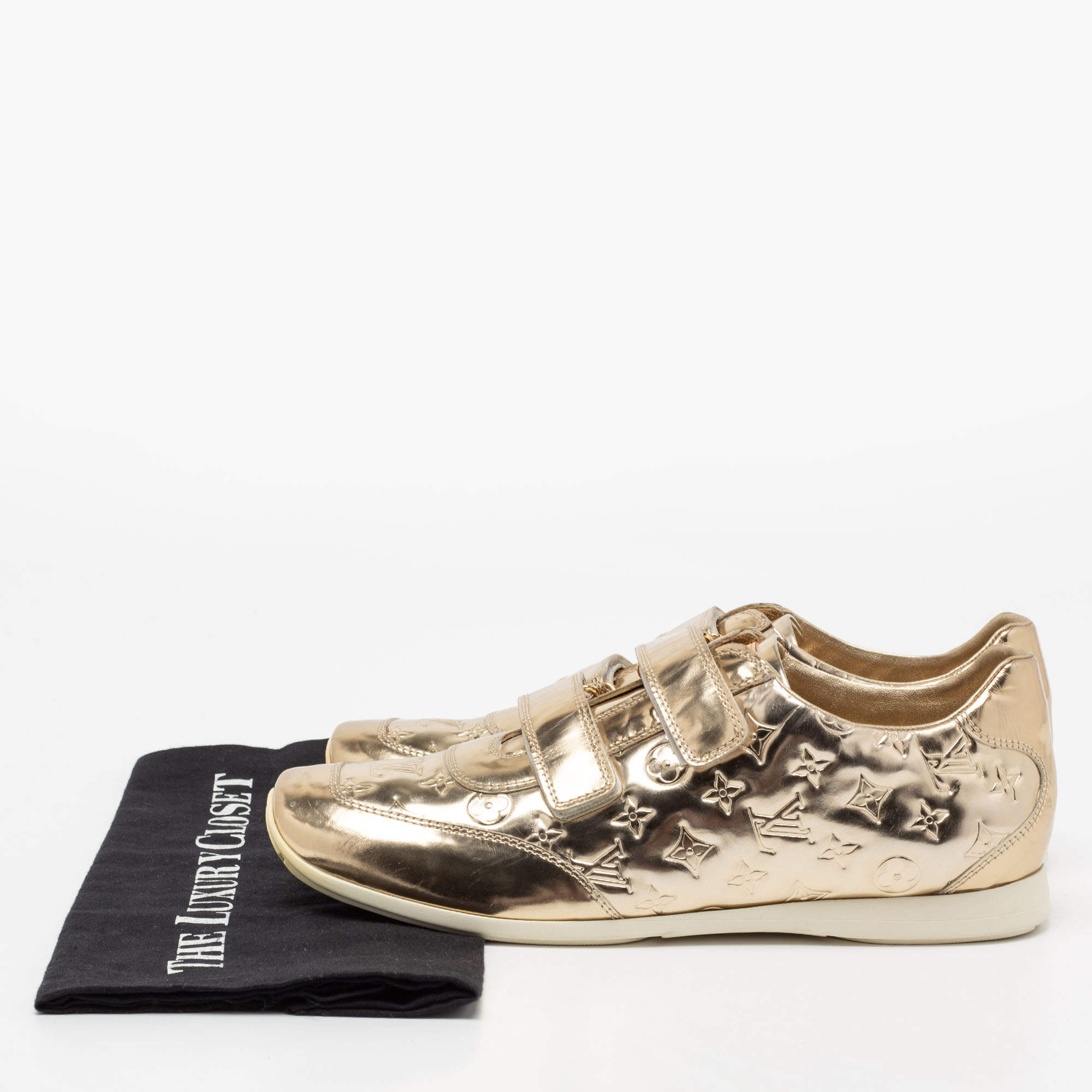 Louis Vuitton Metallic Silver Monogram Leather Mirror Tennis Low Top  Sneakers Size 40.5 Louis Vuitton | The Luxury Closet