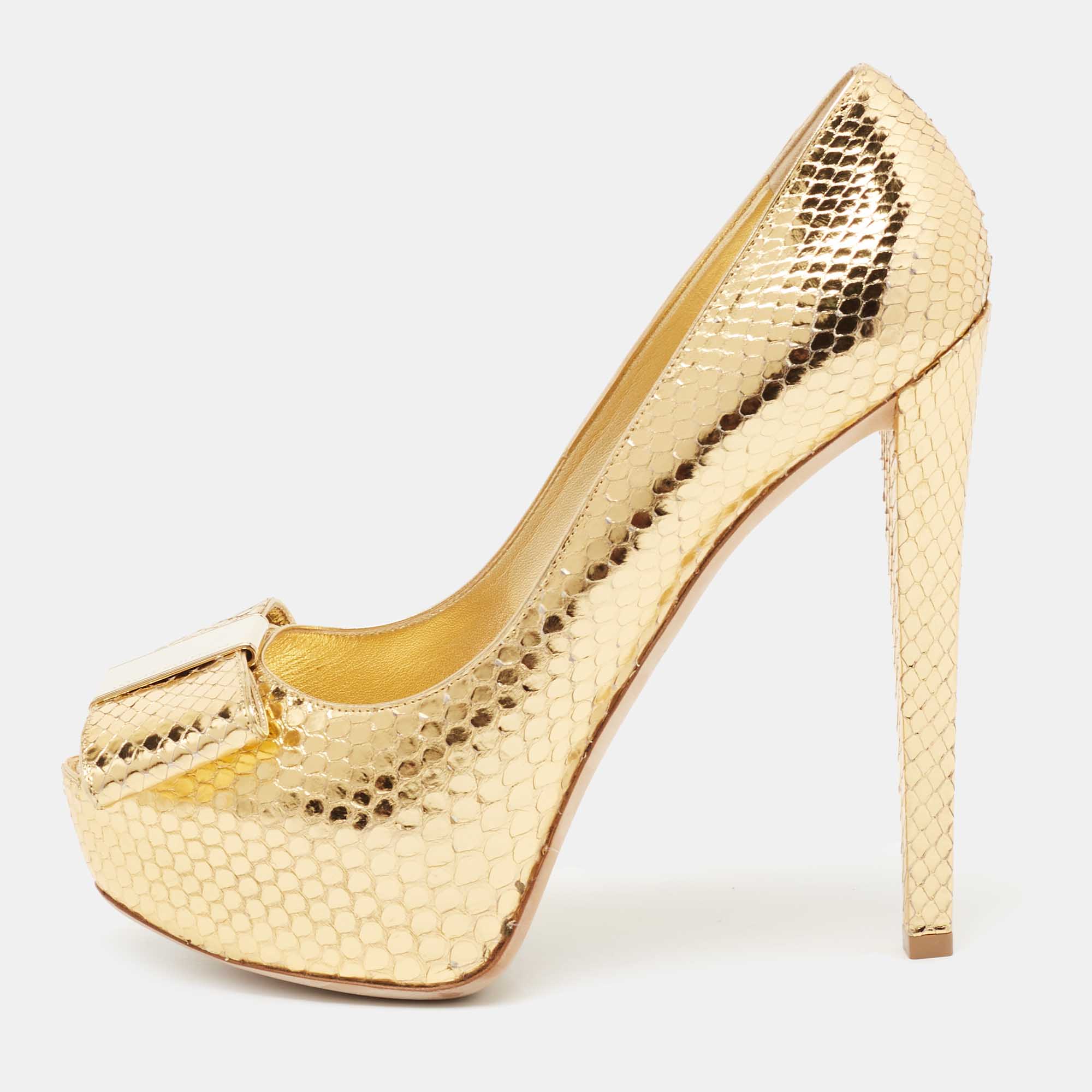 gold louis vuitton heels