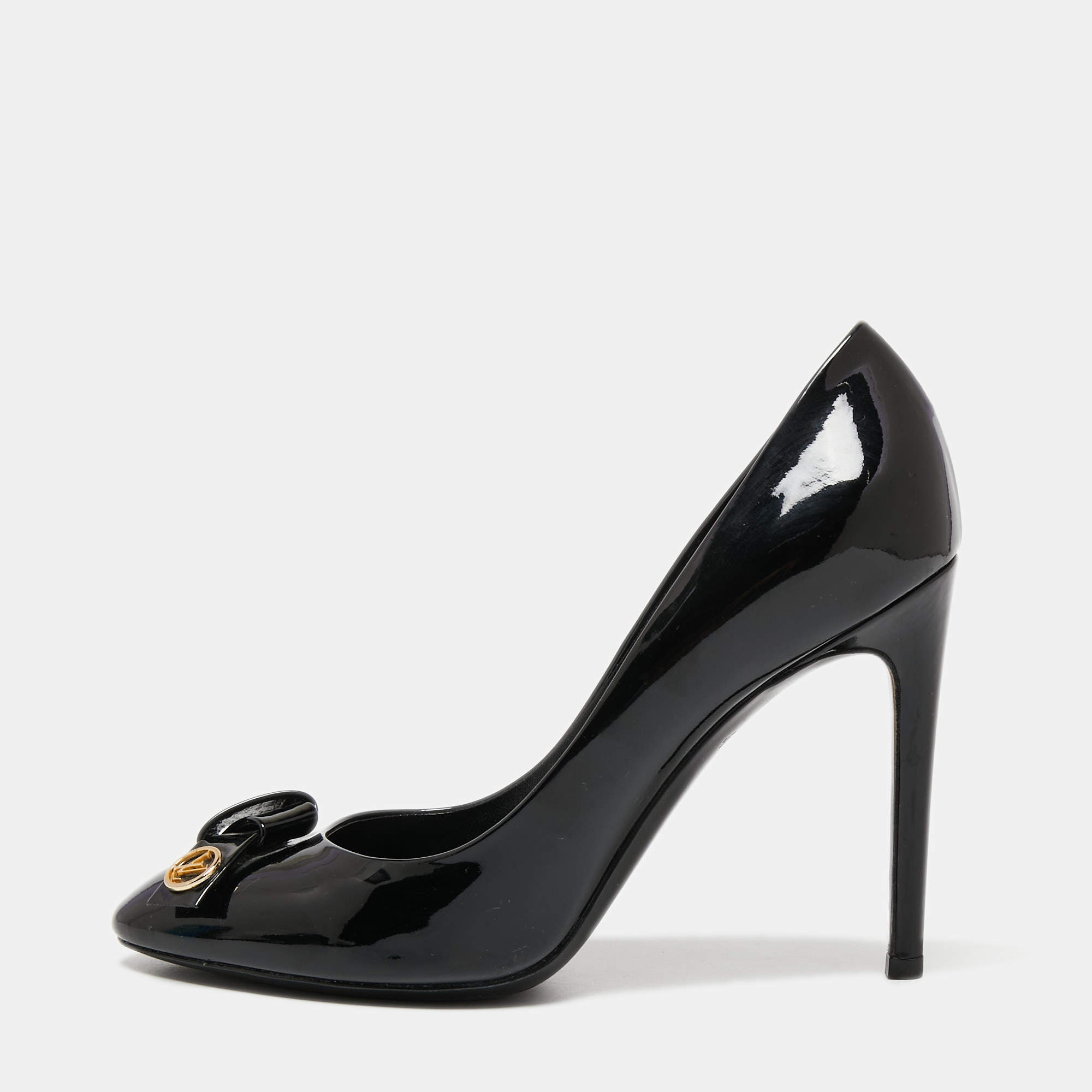 Louis Vuitton Black Patent Leather Fiance Pumps Size 36