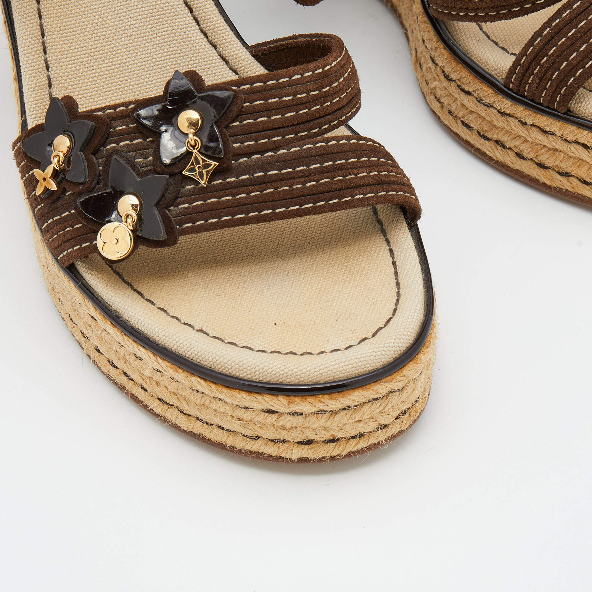 Leather espadrilles Louis Vuitton Brown size 38 EU in Leather - 30077631