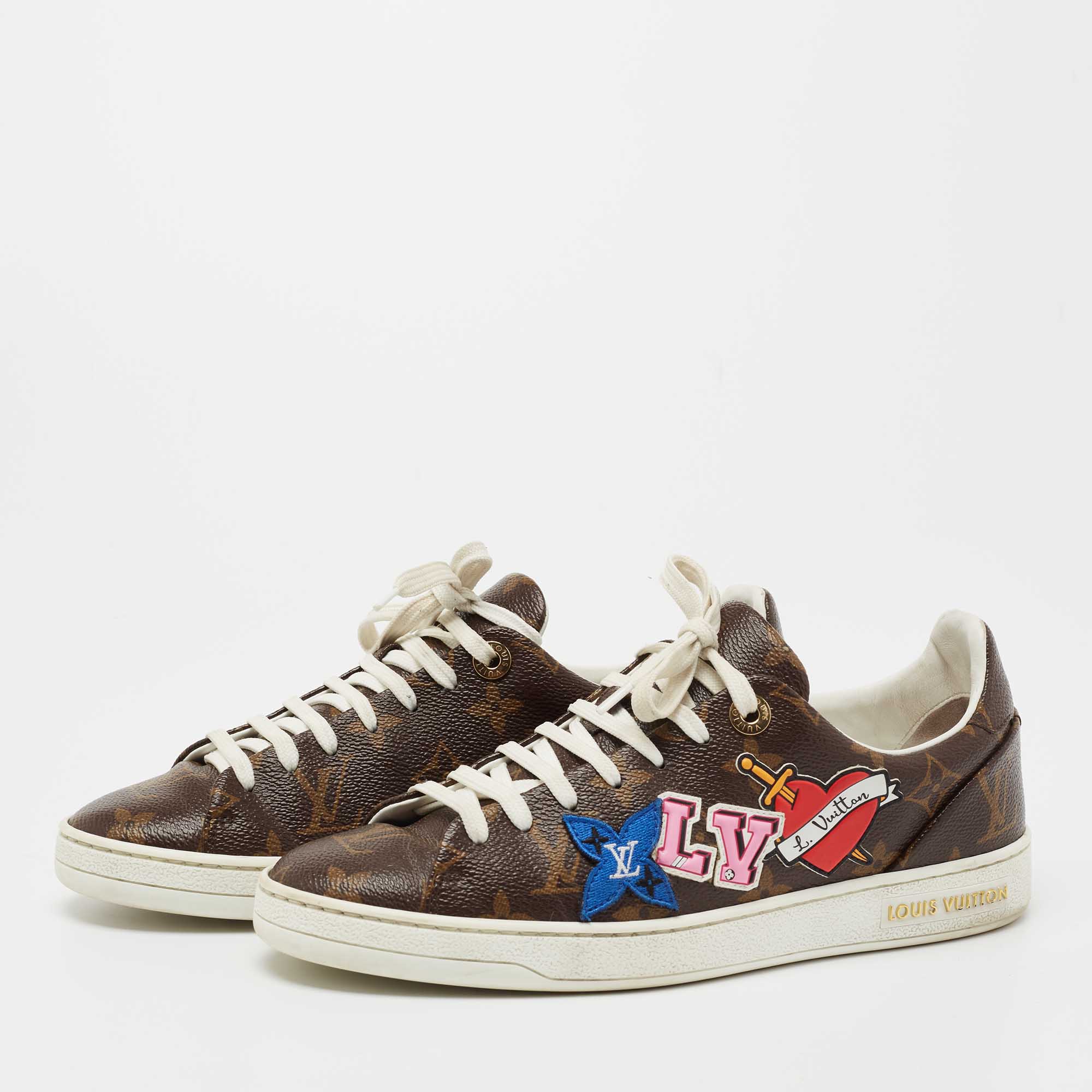 Louis Vuitton Brown Monogram Canvas and Patent Frontrow Sneakers Size 36  Louis Vuitton | The Luxury Closet