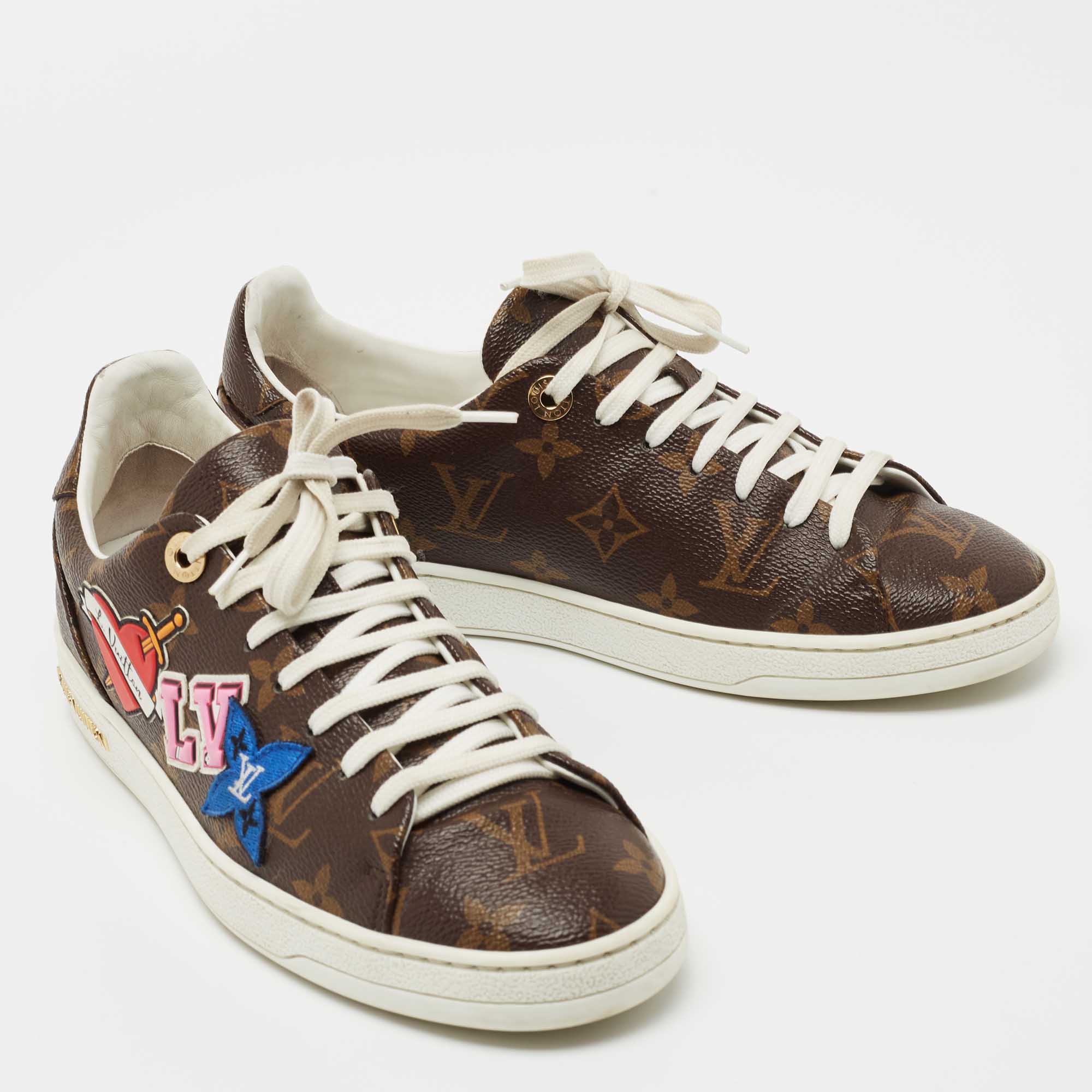 Louis Vuitton Monogram Canvas Patchwork Frontrow Sneakers Size 37