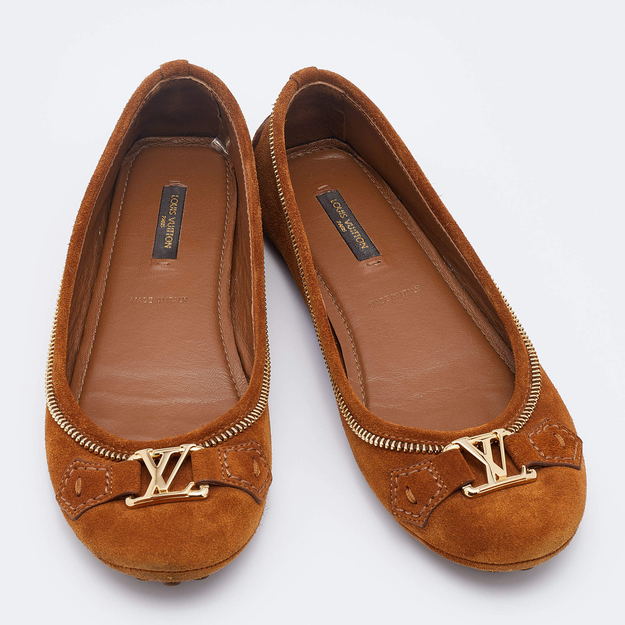 Louis Vuitton - Authenticated Ballet Flats - Leather Brown Plain for Women, Never Worn