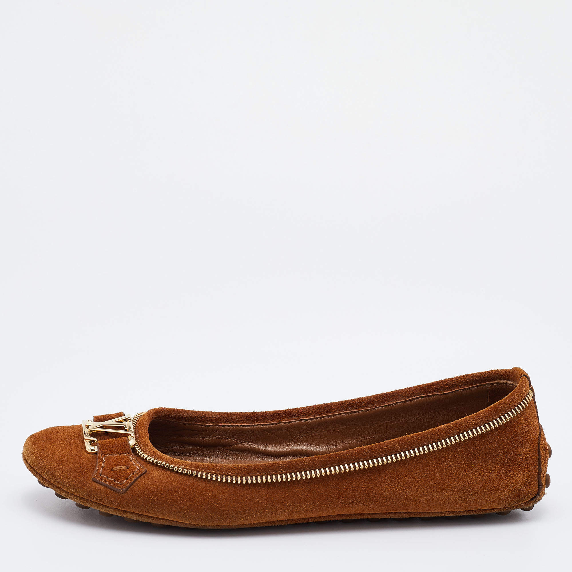 Shop Louis Vuitton Moccasin Loafers Plain Leather Logo Loafers