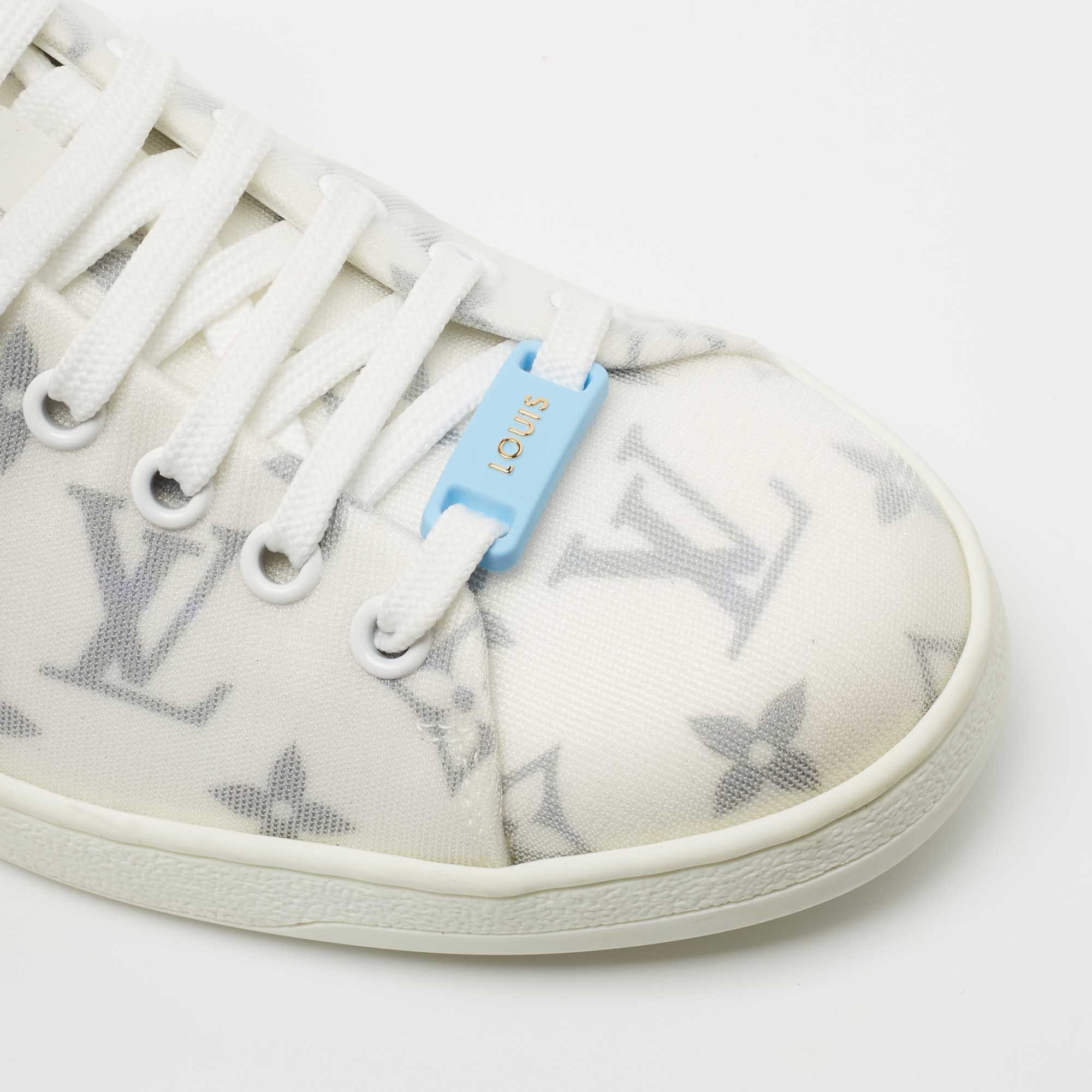 Louis Vuitton Blue/White Leather and Mesh Arclight Low Top Sneakers Size 37  at 1stDibs