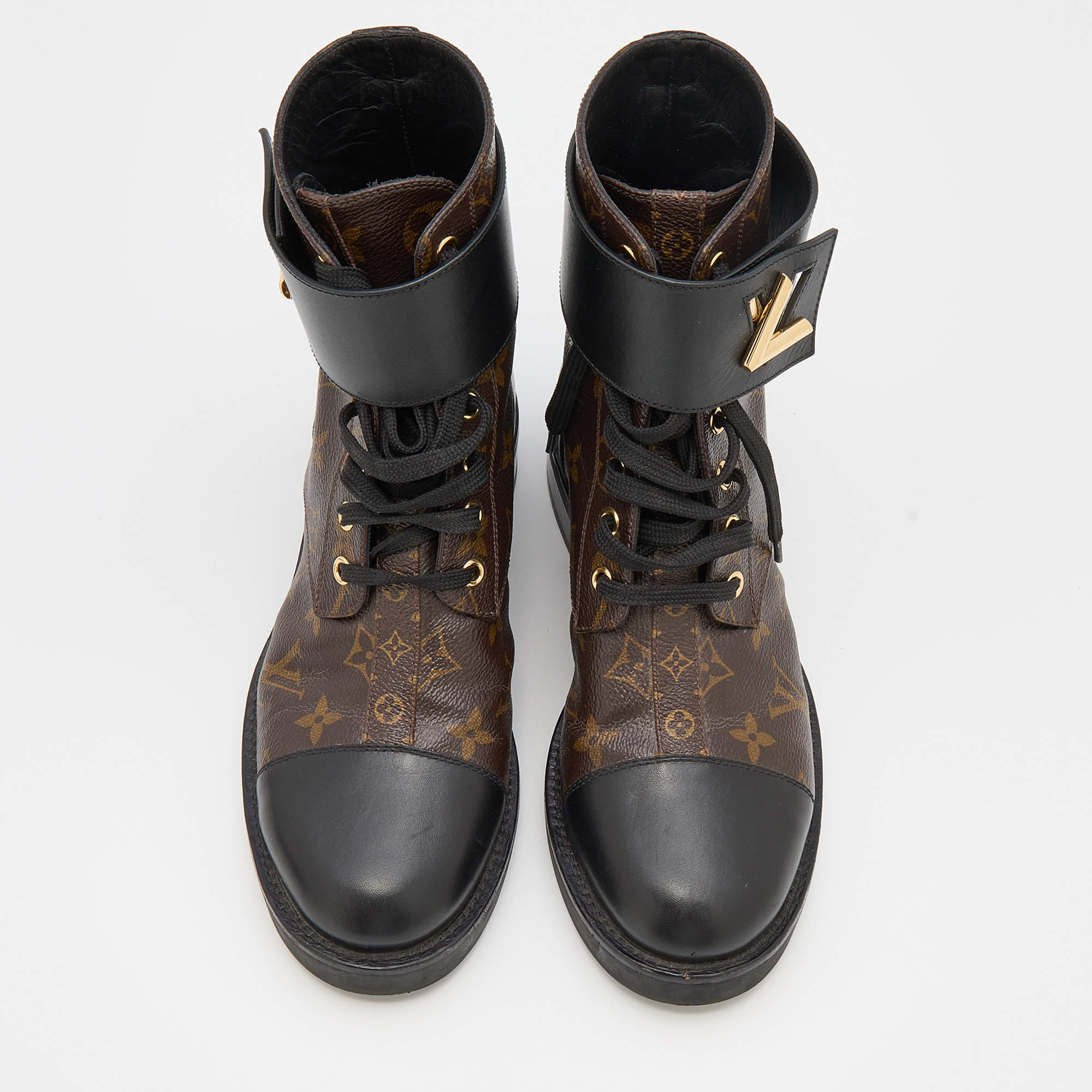 Louis Vuitton Printed Combat Boots - Black Boots, Shoes - LOU793691