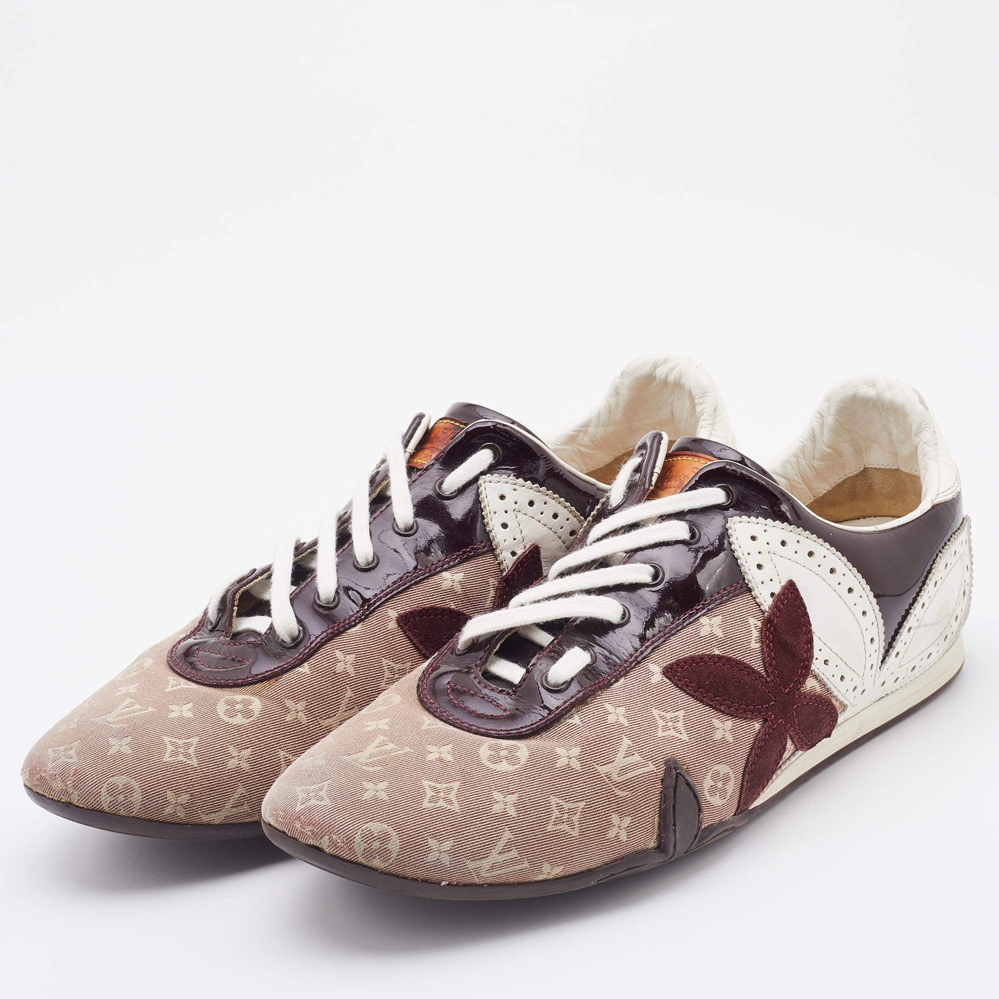 Louis Vuitton Cherry Monogram Mini Lin Canvas Sneakers 40 - Miss Bugis