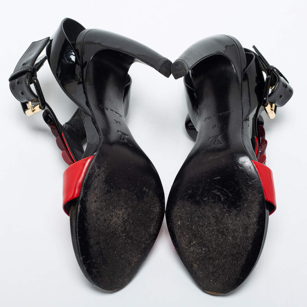 Leather sandals Louis Vuitton Red size 36 IT in Leather - 30265068