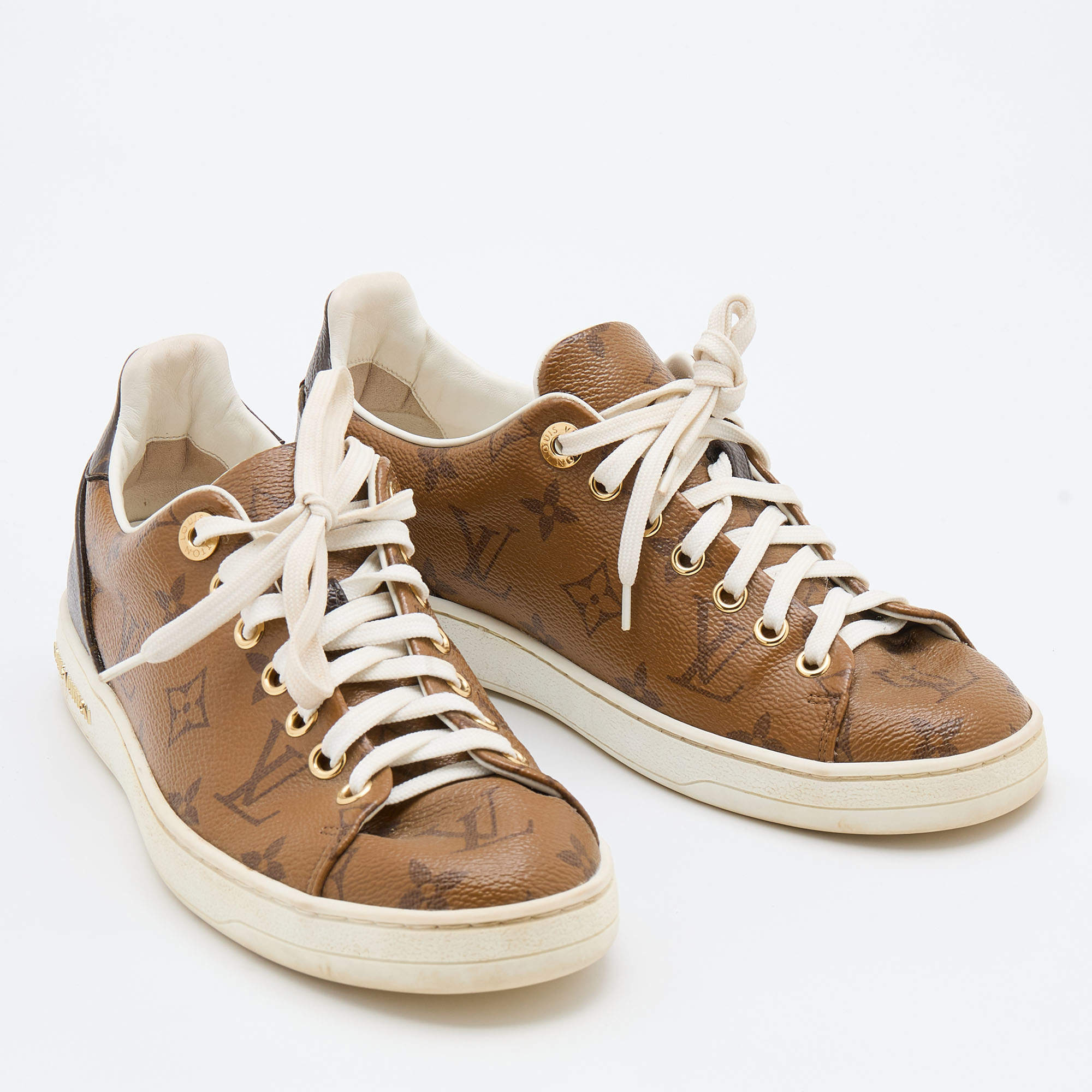 Frontrow leather trainers Louis Vuitton Brown size 37 EU in Leather -  35608897