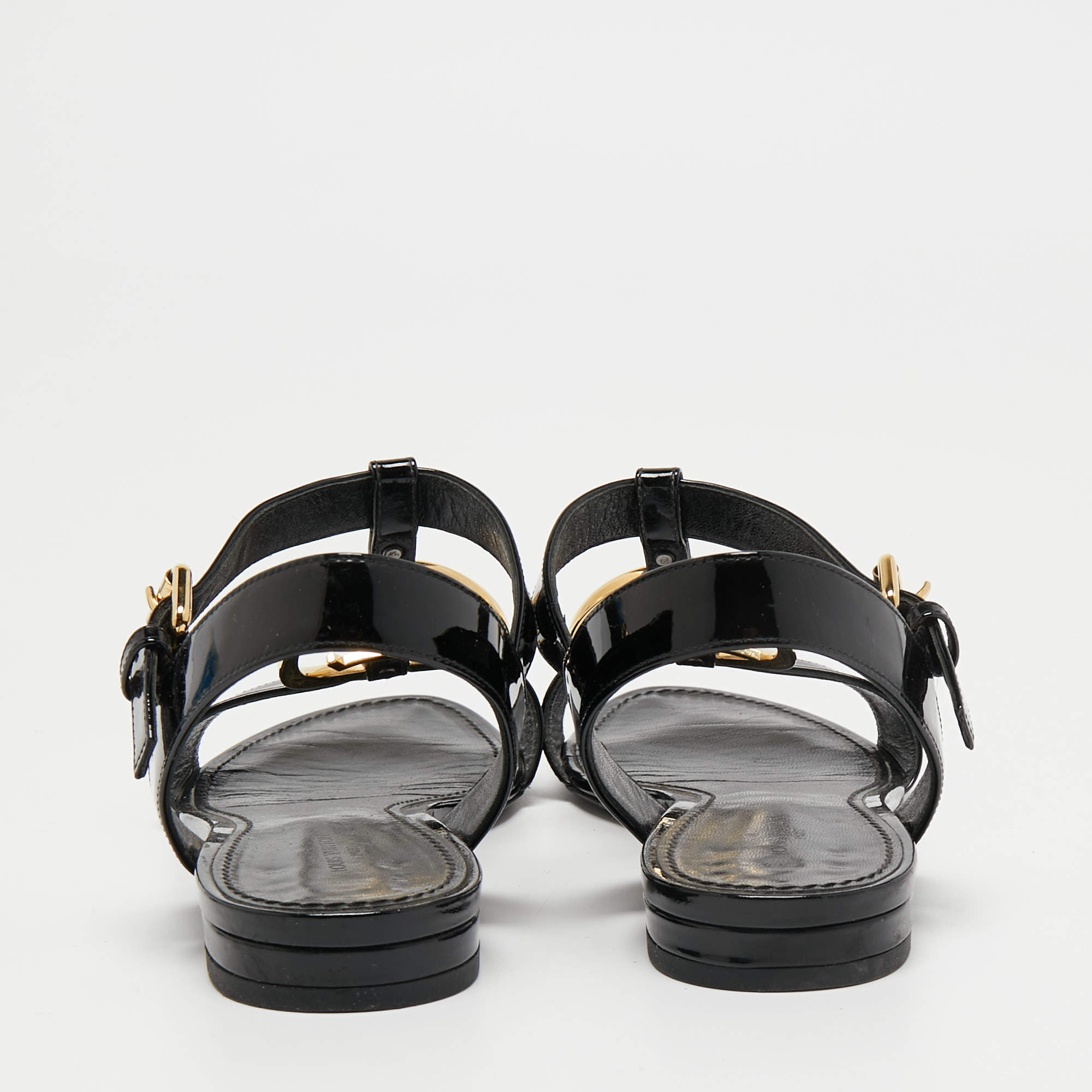 Louis Vuitton Sandals Sunbath Flat Mule, taille 39, new condition! Black  Patent leather Plastic ref.117221 - Joli Closet