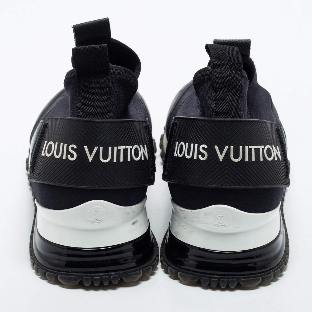 Louis Vuitton Black Neoprene and Leather Run Away Slip On Sneakers