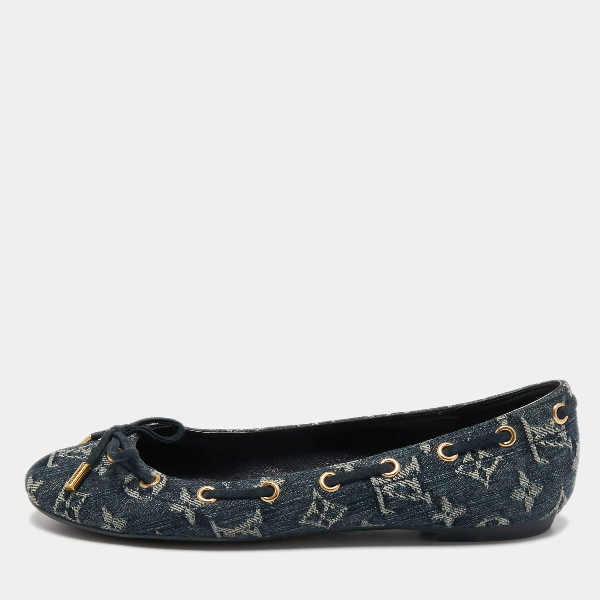 Louis Vuitton Blue Denim Monogram Ballet Flats Size 37 Louis Vuitton ...