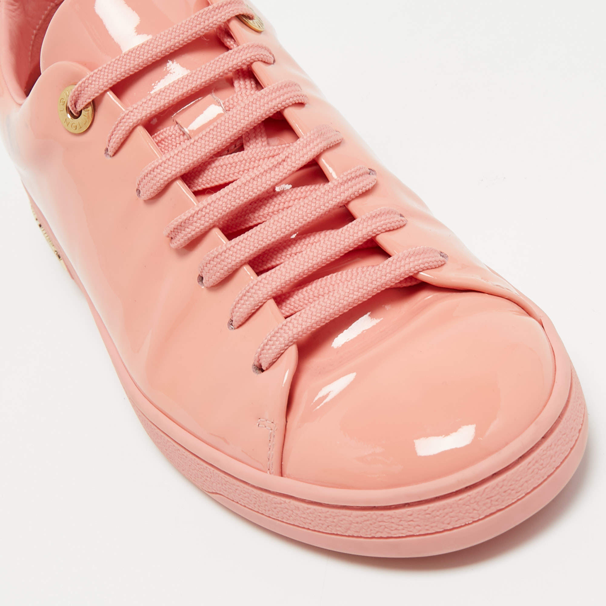 Louis Vuitton Pink Patent Leather Frontrow Sneakers Size 37 Louis Vuitton