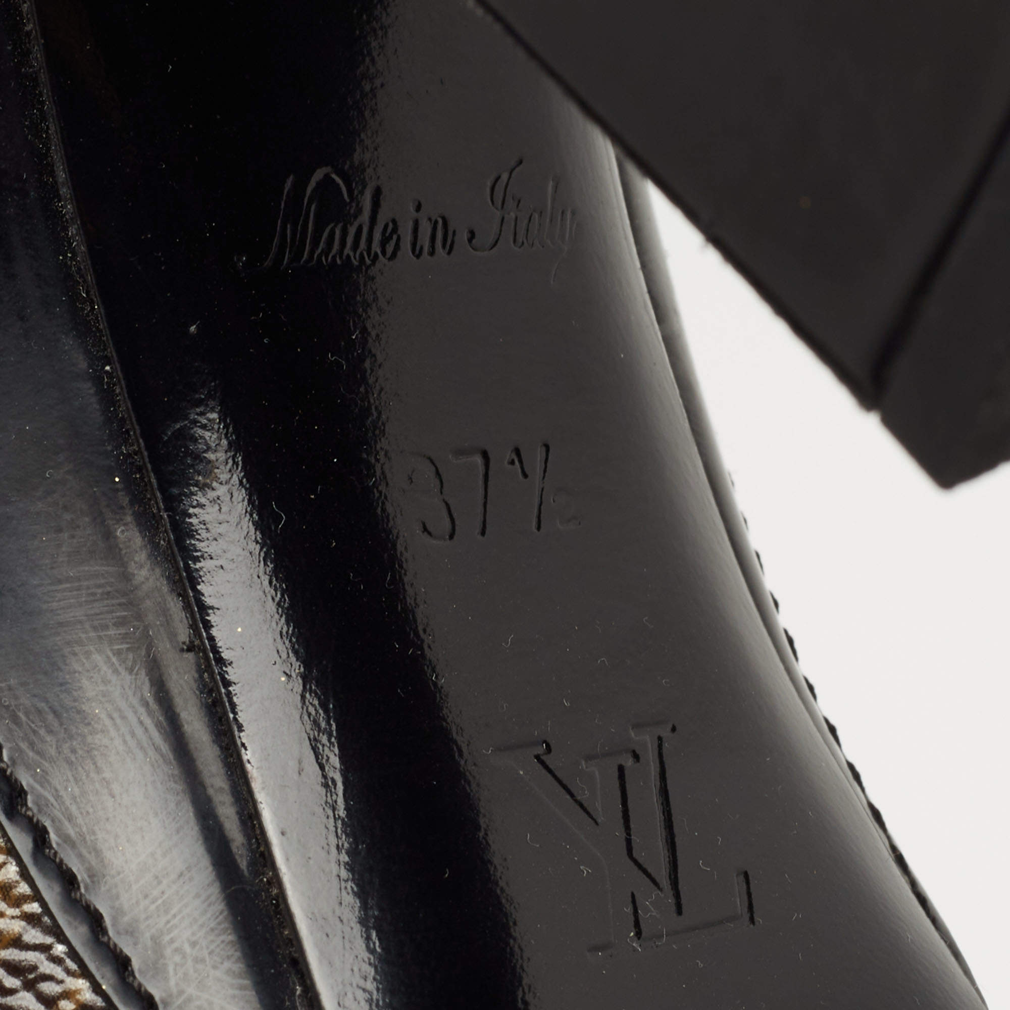 Louis Vuitton Black Leather and Monogram Canvas Rodeo Queen Pumps Size 37.5 Louis  Vuitton