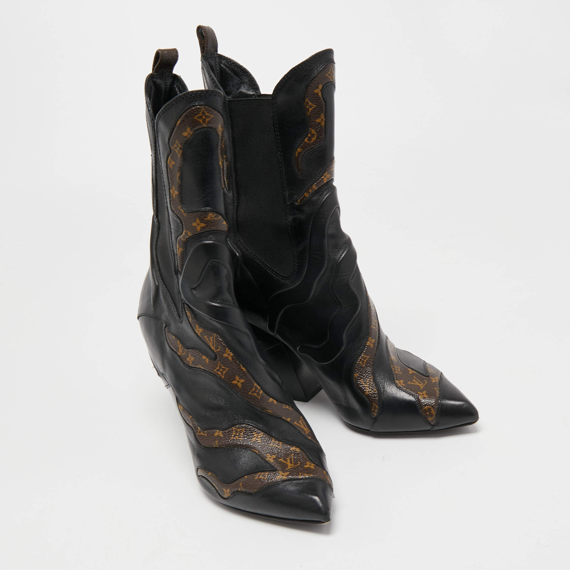 Louis Vuitton, Shoes, New Louis Vuitton Leather Fireball Western Boots  Size 38