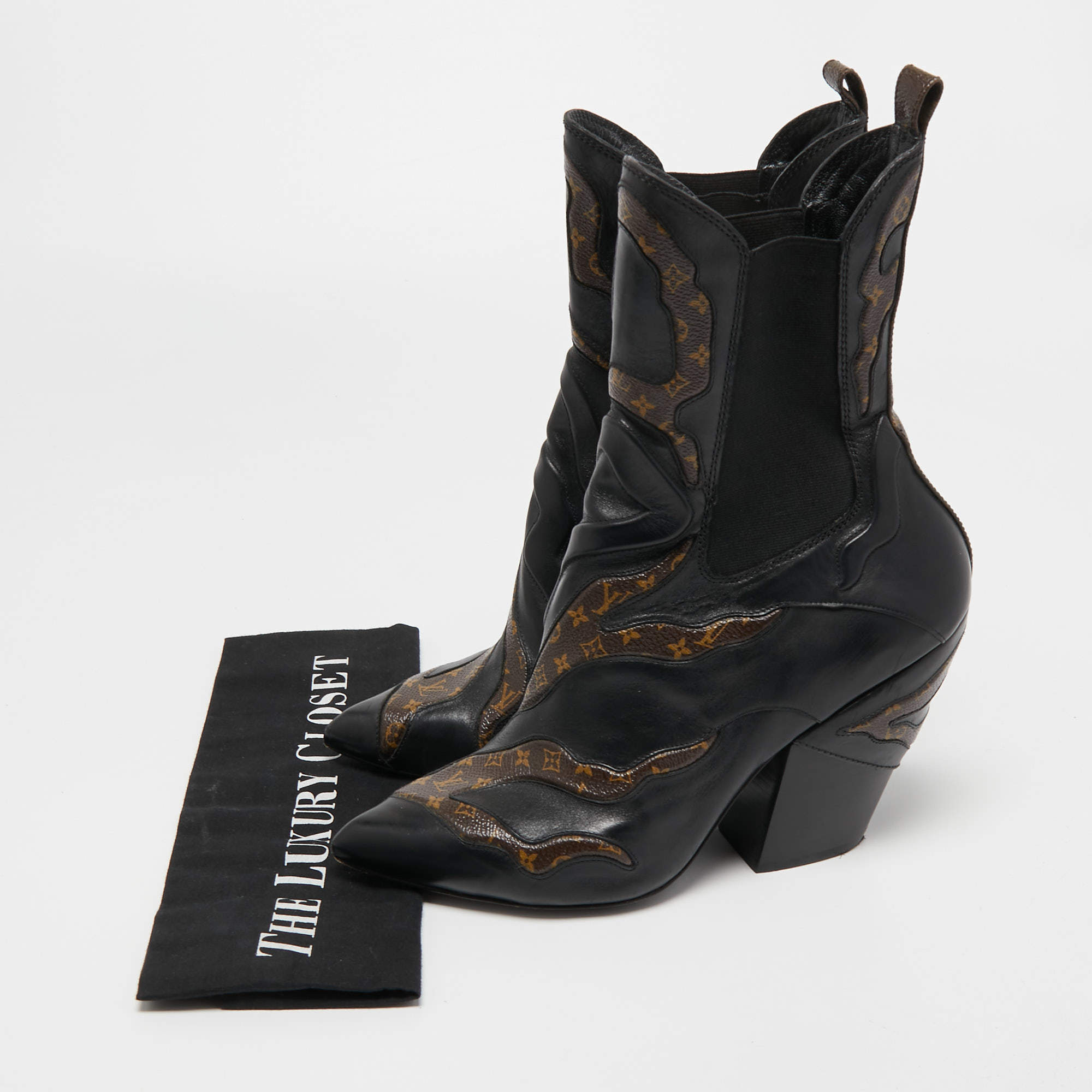 Louis Vuitton Fireball Leather Ankle Boots - Current Season 38.5
