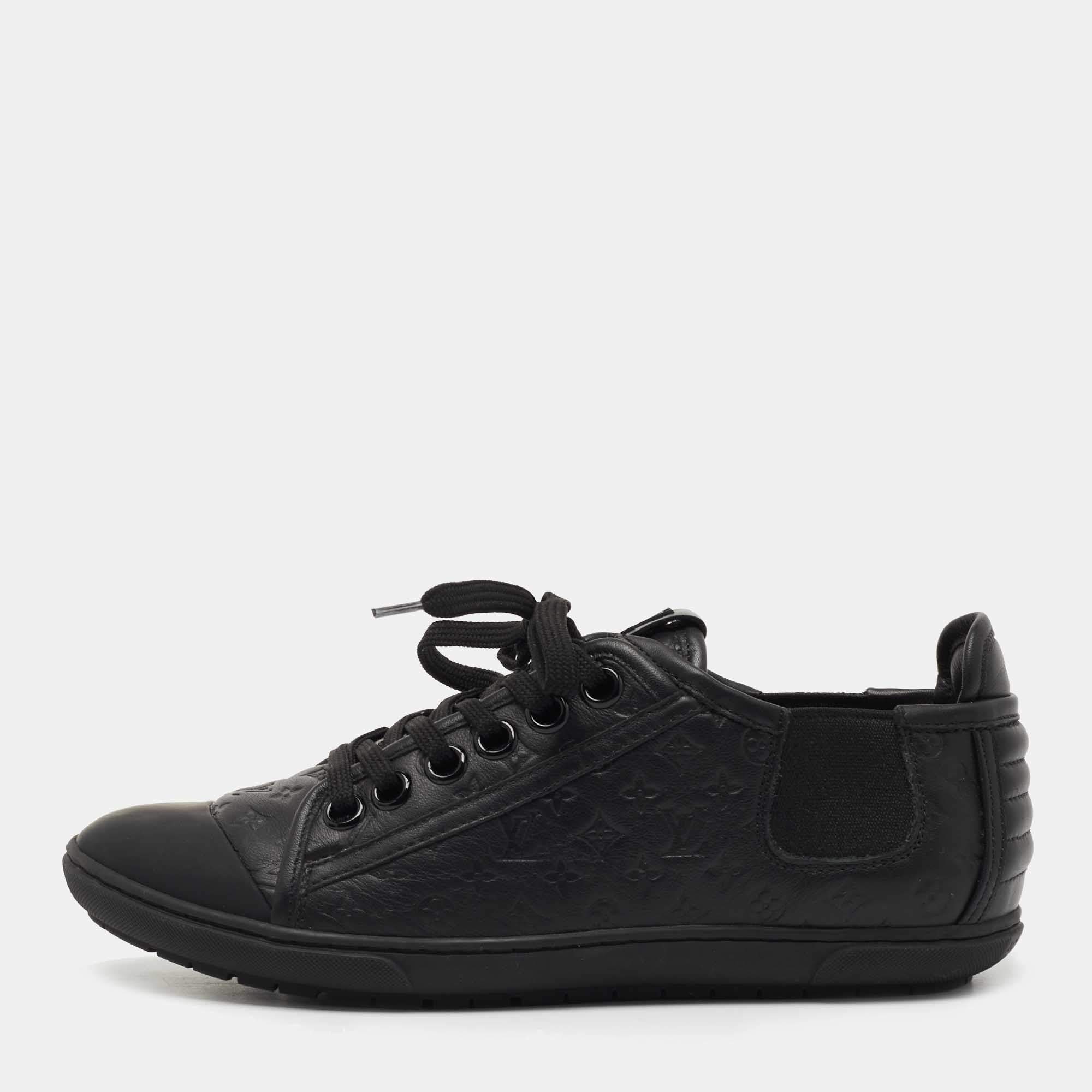 Louis Vuitton Black Monogram Empreinte Low Top Sneakers