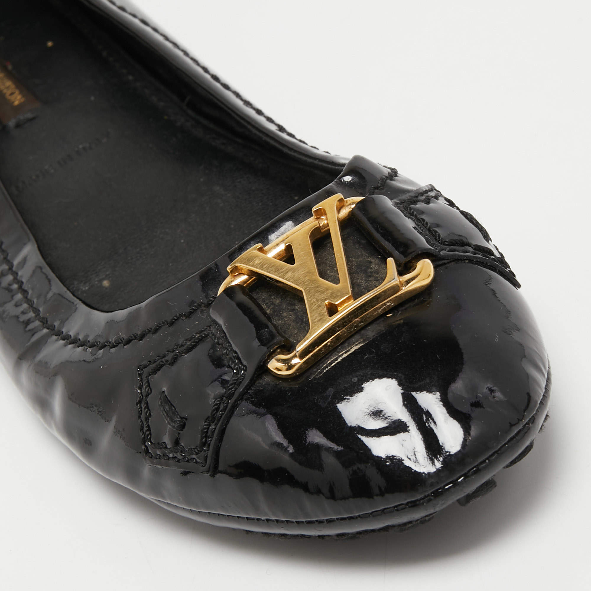 Louis Vuitton, Shoes, Louis Vuitton Uniformes Black Patent Leather  Ballerina Flats Shoes Sz 377