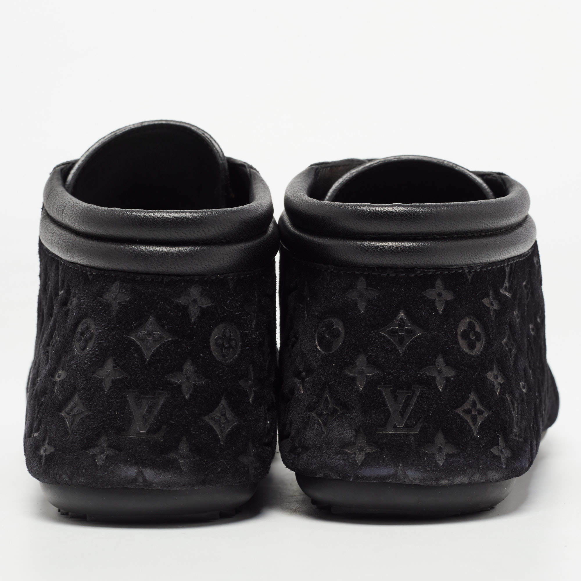 Louis Vuitton Black Monogram Suede Lace Up Sneakers Size 38 Louis Vuitton