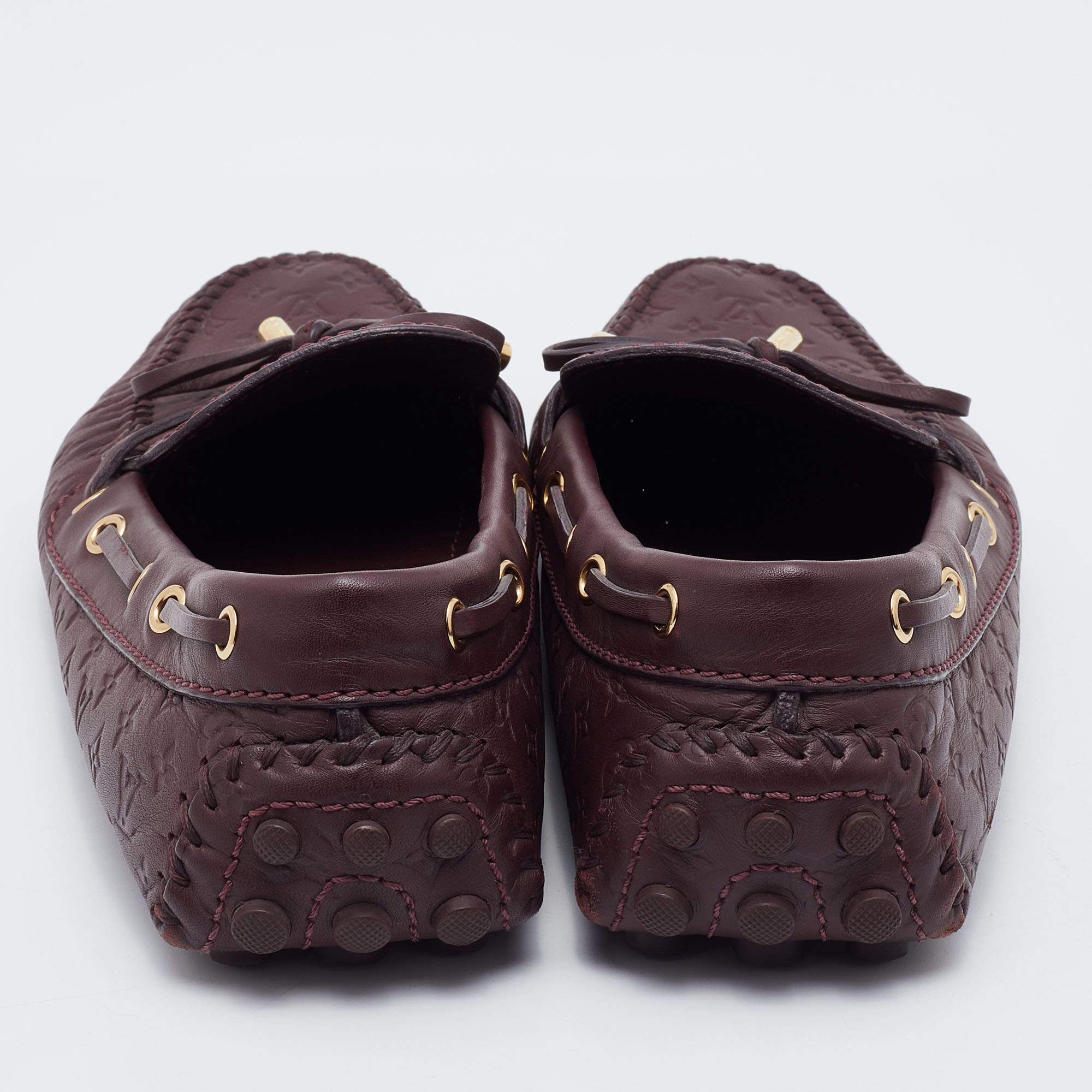 Louis Vuitton Aube Monogram Empreinte Leather Gloria Flat Loafers Size 38  For Sale at 1stDibs
