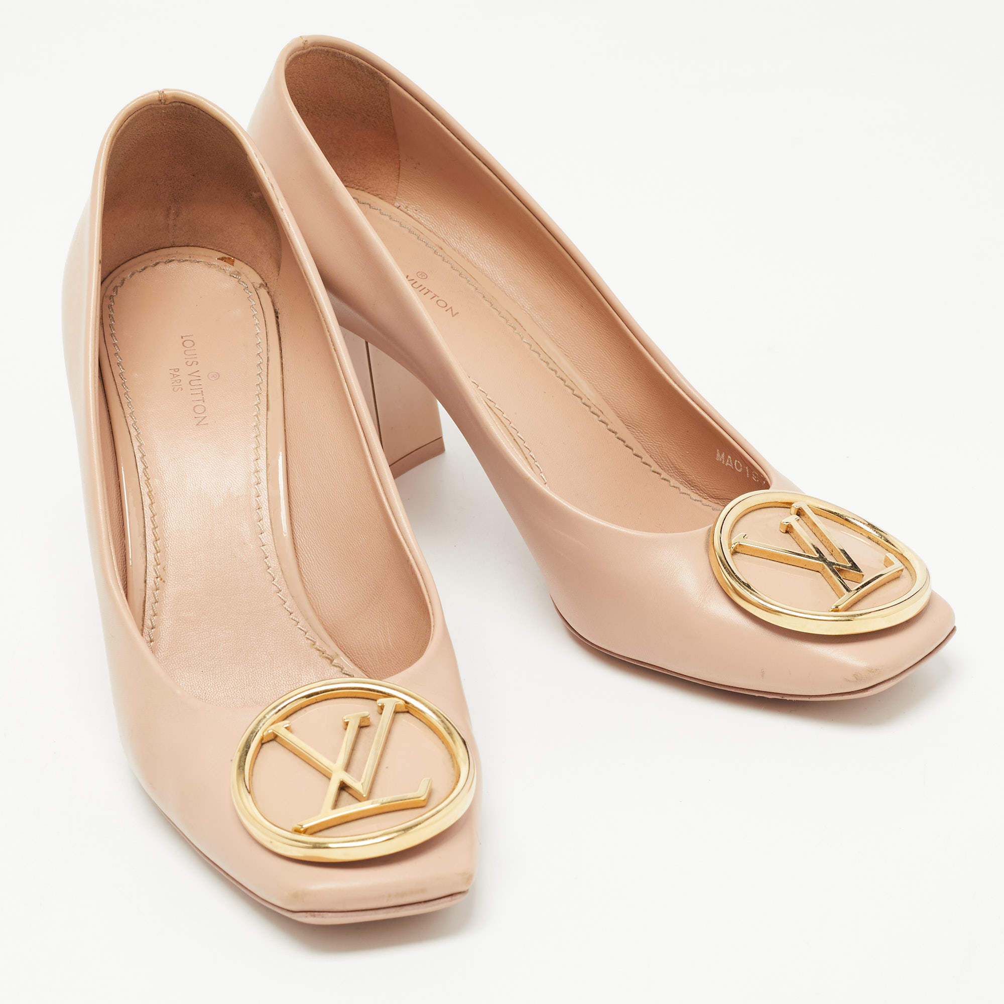 Louis Vuitton Madeleine Ballerina Patent Leather Blush