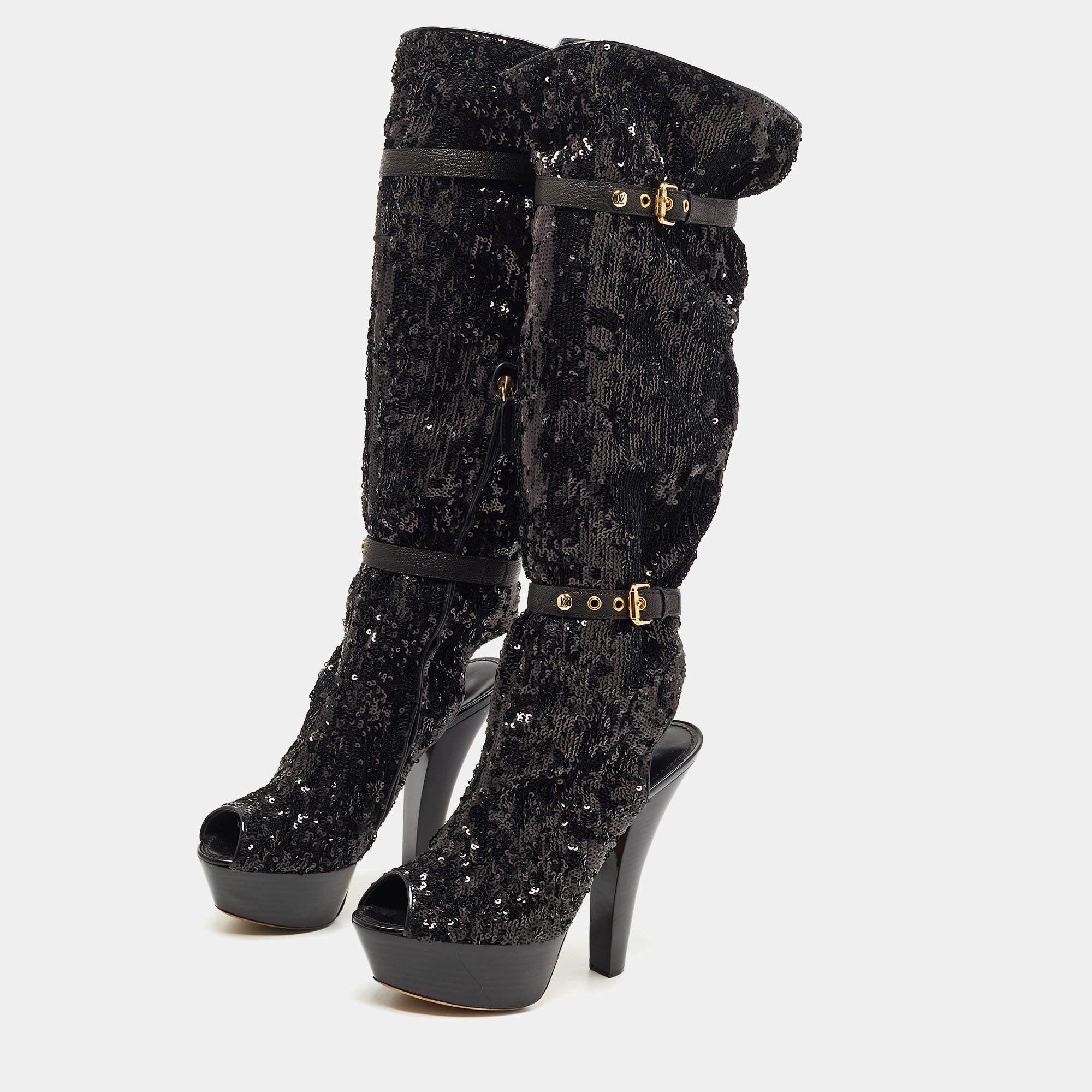 Louis Vuitton Lace-Up Thigh High Platform Boots