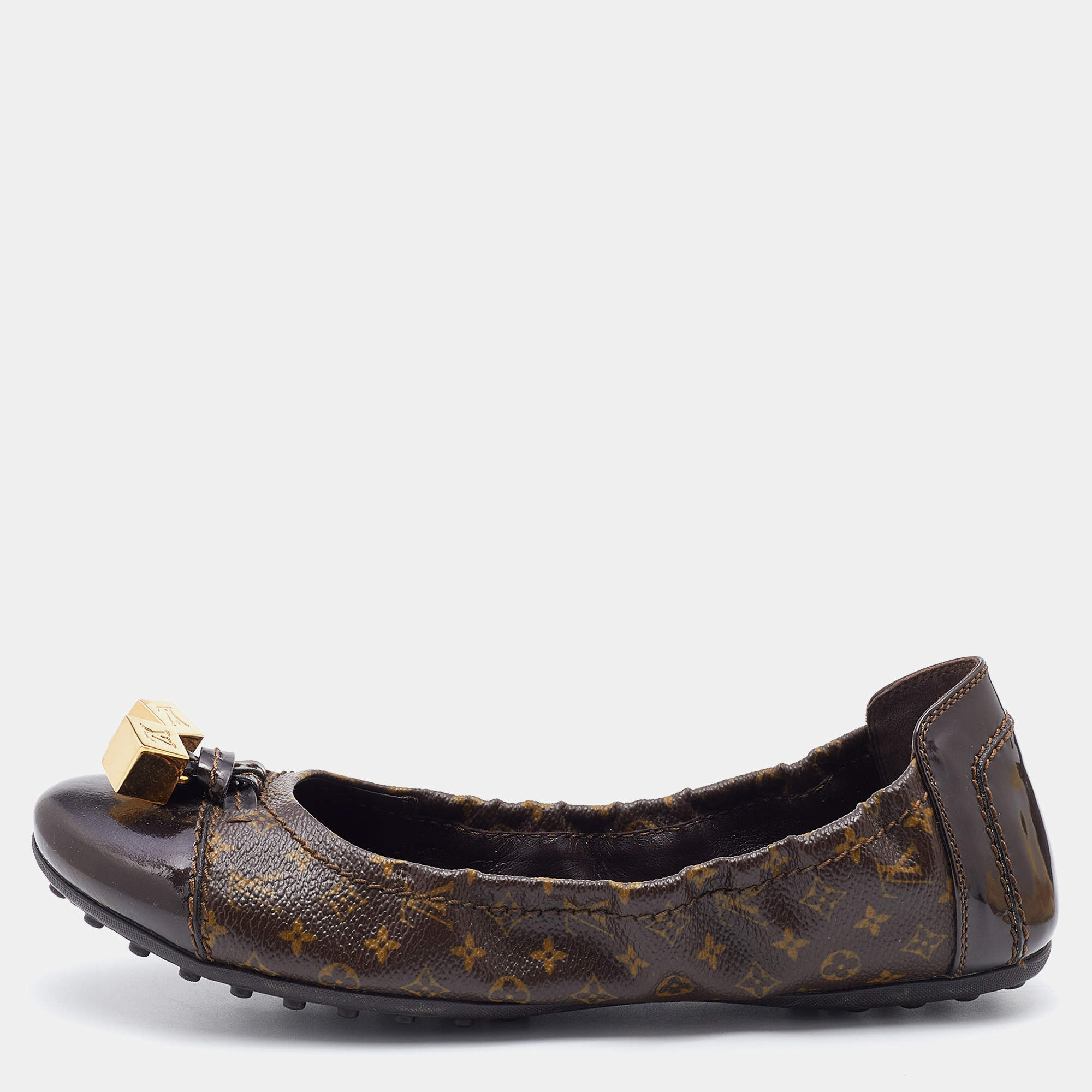 Leather ballet flats Louis Vuitton Brown size 39 EU in Leather