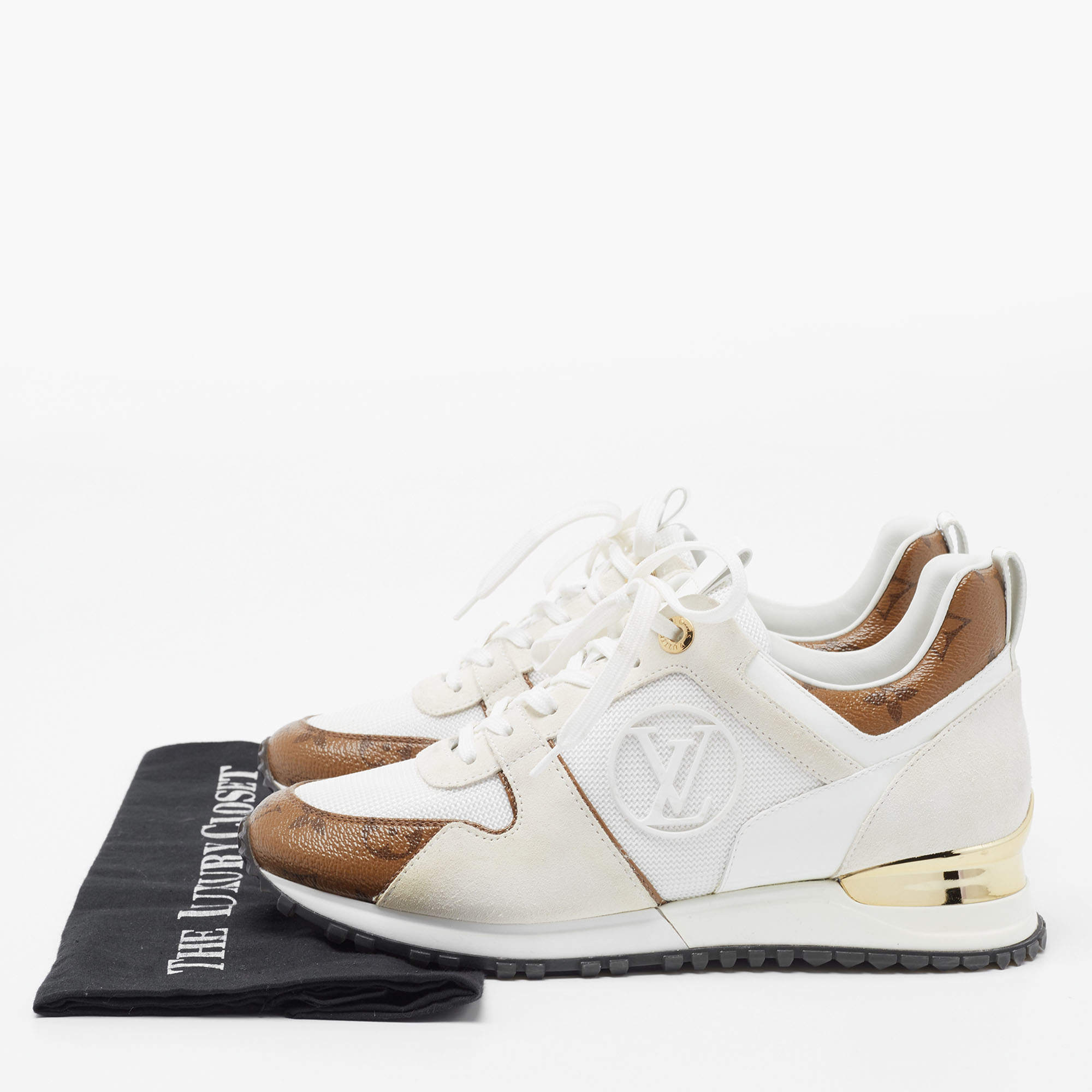 Run away leather trainers Louis Vuitton White size 38 EU in Leather -  25837828