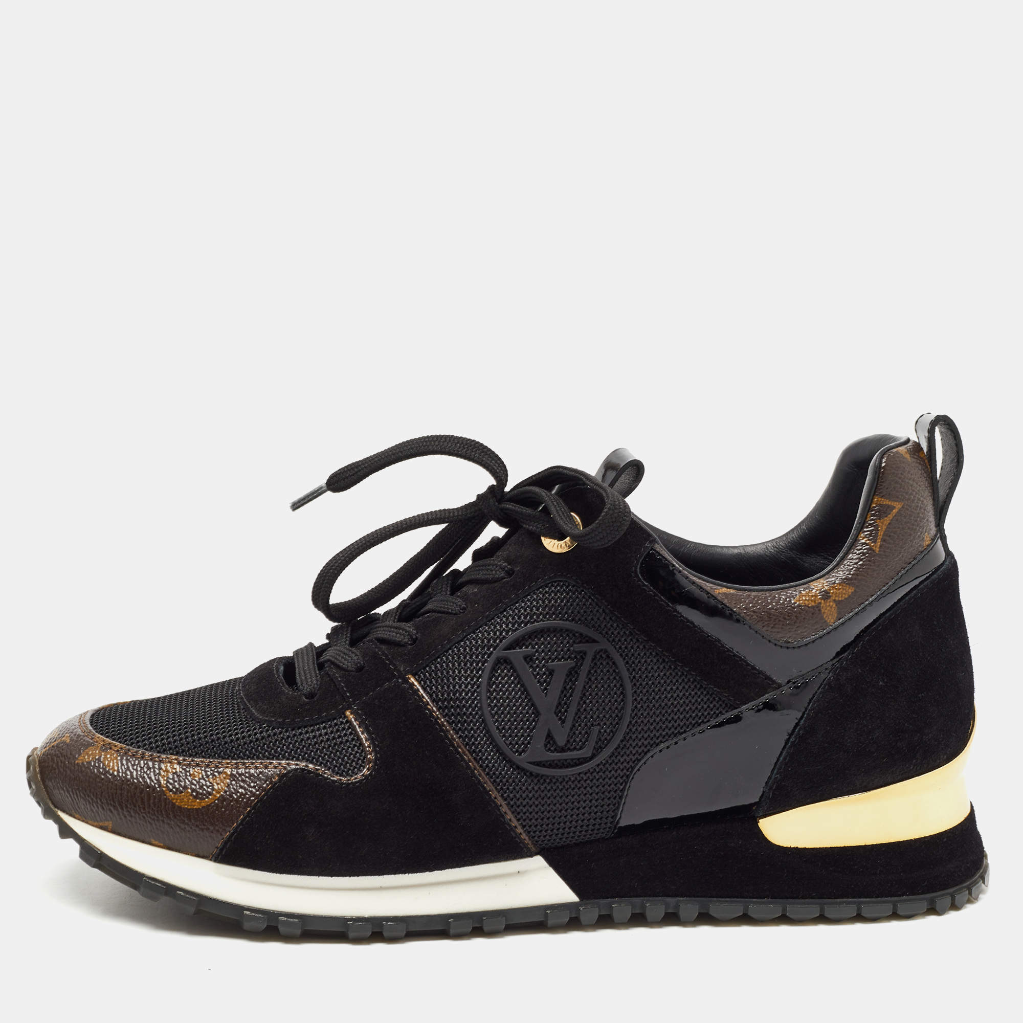 Louis Vuitton Brown/Black Monogram Canvas and Mesh RunAway Sneakers Size 39.5