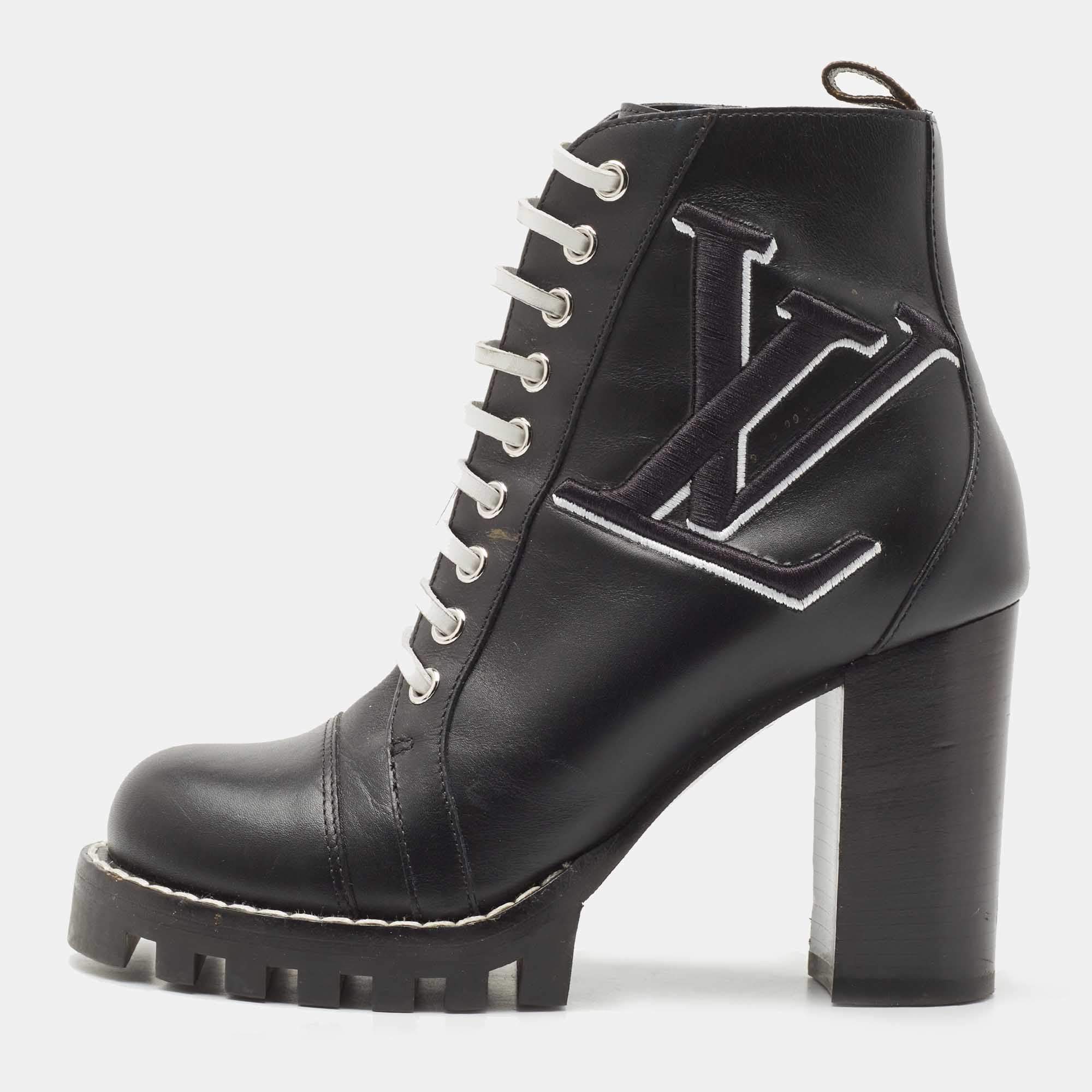 Louis Vuitton Silhouette Ankle Boot BLACK. Size 37.0