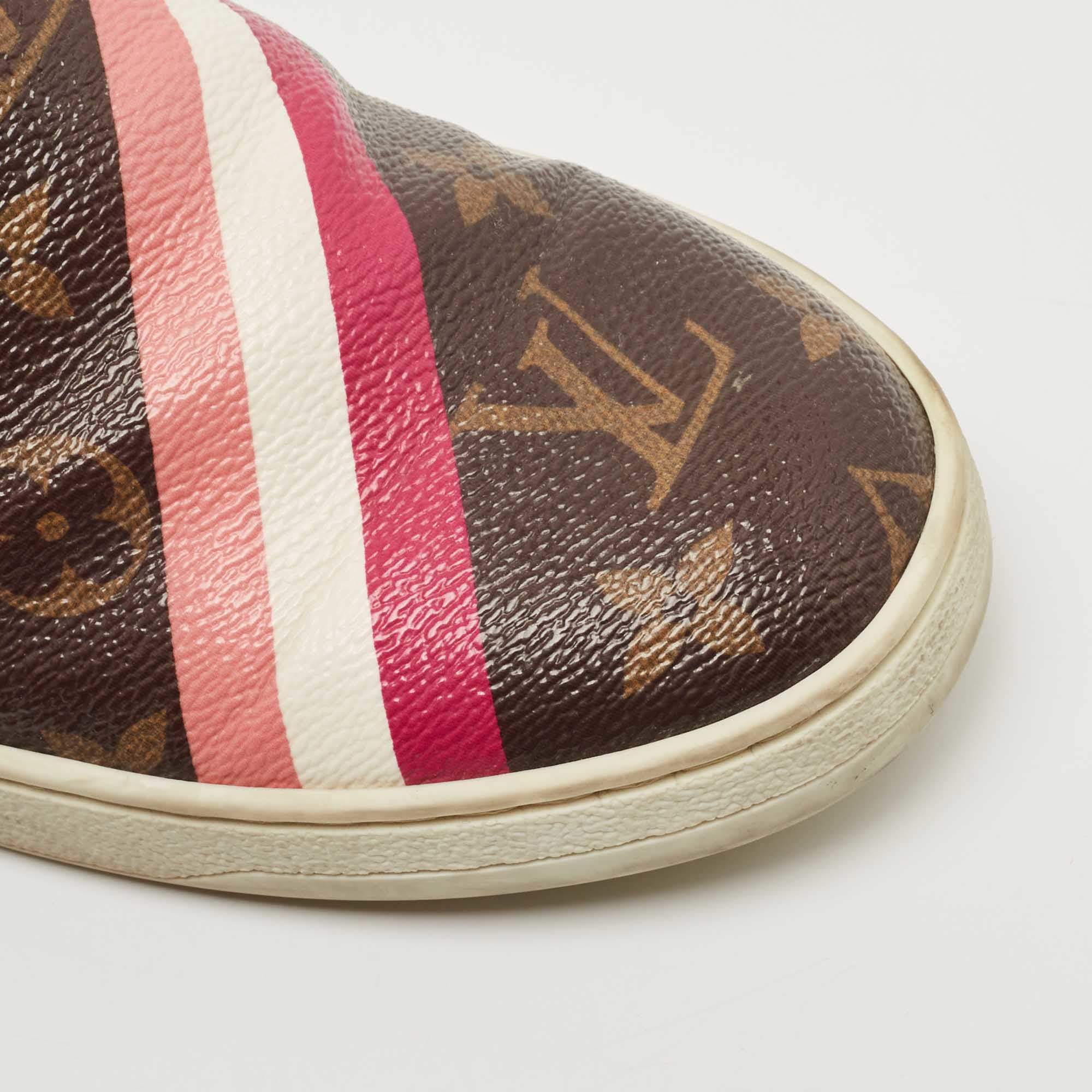 Louis Vuitton Brown/Pink Monogram Canvas And Leather Frontrow Slip On  Sneakers Size 36 Louis Vuitton | The Luxury Closet