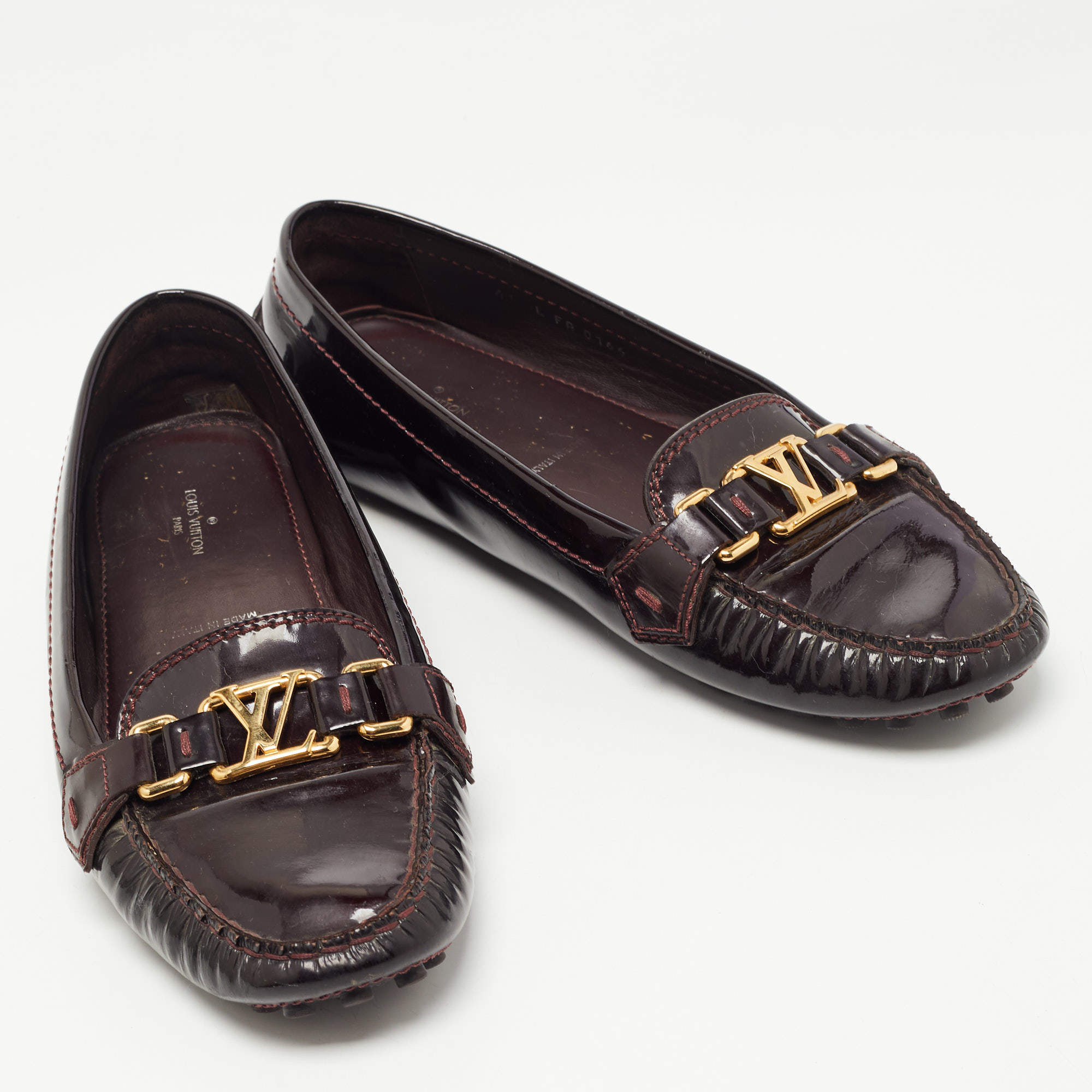 Louis Vuitton Burgundy Patent Leather Oxford Slip On Loafers Size 41 Louis  Vuitton | The Luxury Closet