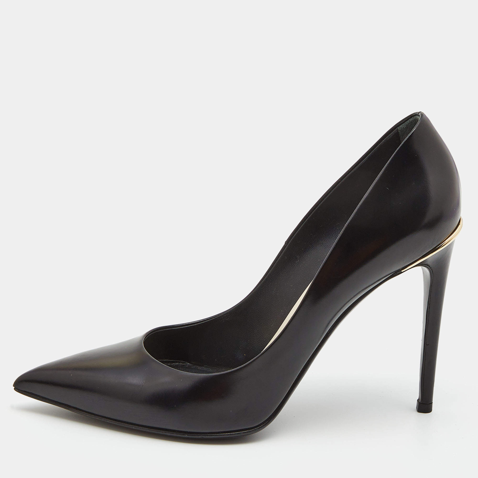 مملوكة مسبقًا Louis Vuitton Black Leather Eyeline Pointed Toe Pumps Size 40